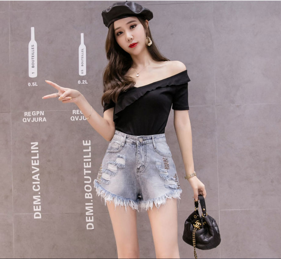 Women's High Waisted Denim Shorts - Stretch Comfort Fit Summer Fashion for Casual Wear & Outfits | Perfect for Beach, Travel & Daily Activities