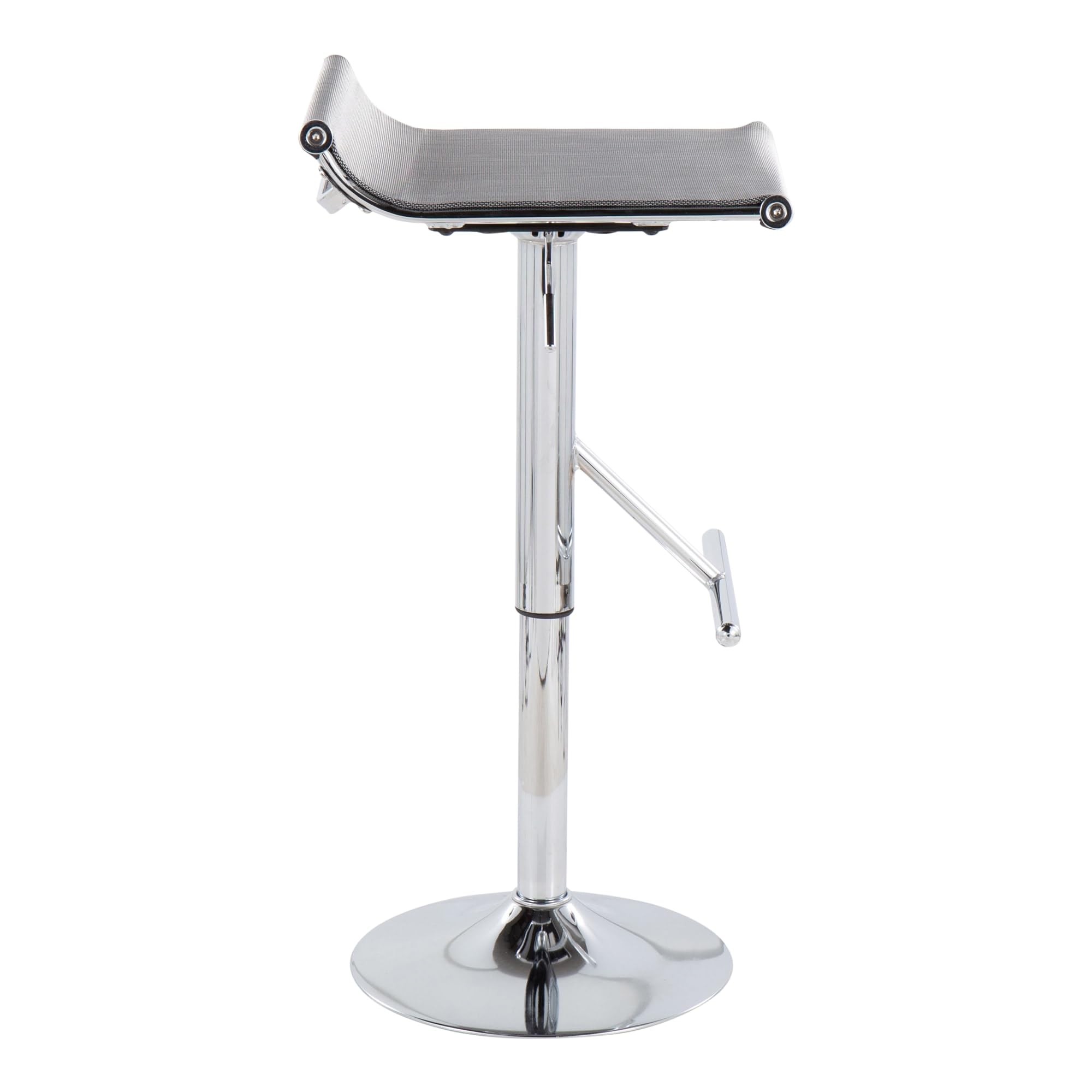 LumiSource Mirage Ale Adjustable Swivel Bar Stool - Chrome Metal Bar Chair with Height Adjustment for Kitchen Island, Home Bar & Counter Dining