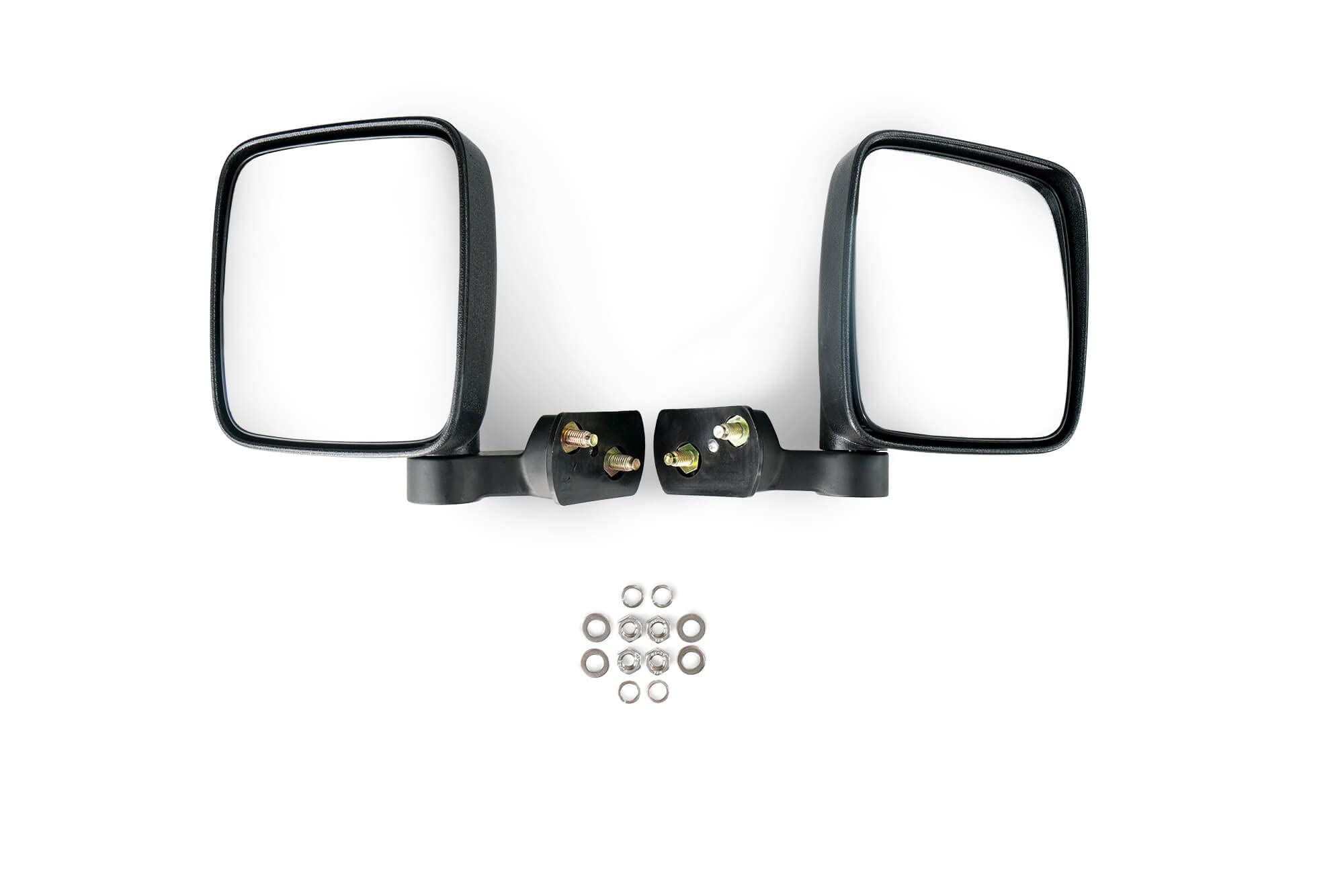 DV8 Offroad Front Half Doors with Aluminum Mesh for 2018-2025 Jeep Wrangler JL & 2020-2025 Jeep Gladiator JT - Front Set with Mirrors, Paintable Mesh Screens & Locking Latches | Perfect for Off-Roading, Beach Driving & Summer Adventures