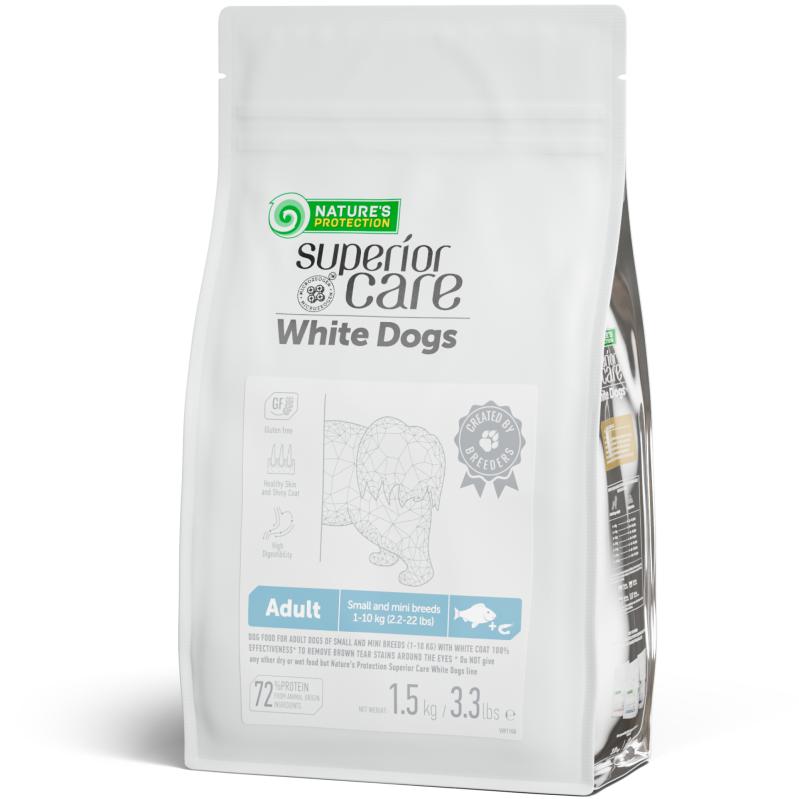 Premium Small & Mini Breed Dog Food with White Fish Protein - Supports Light Coat Health - Ideal for Adult Dogs at Home or Travel