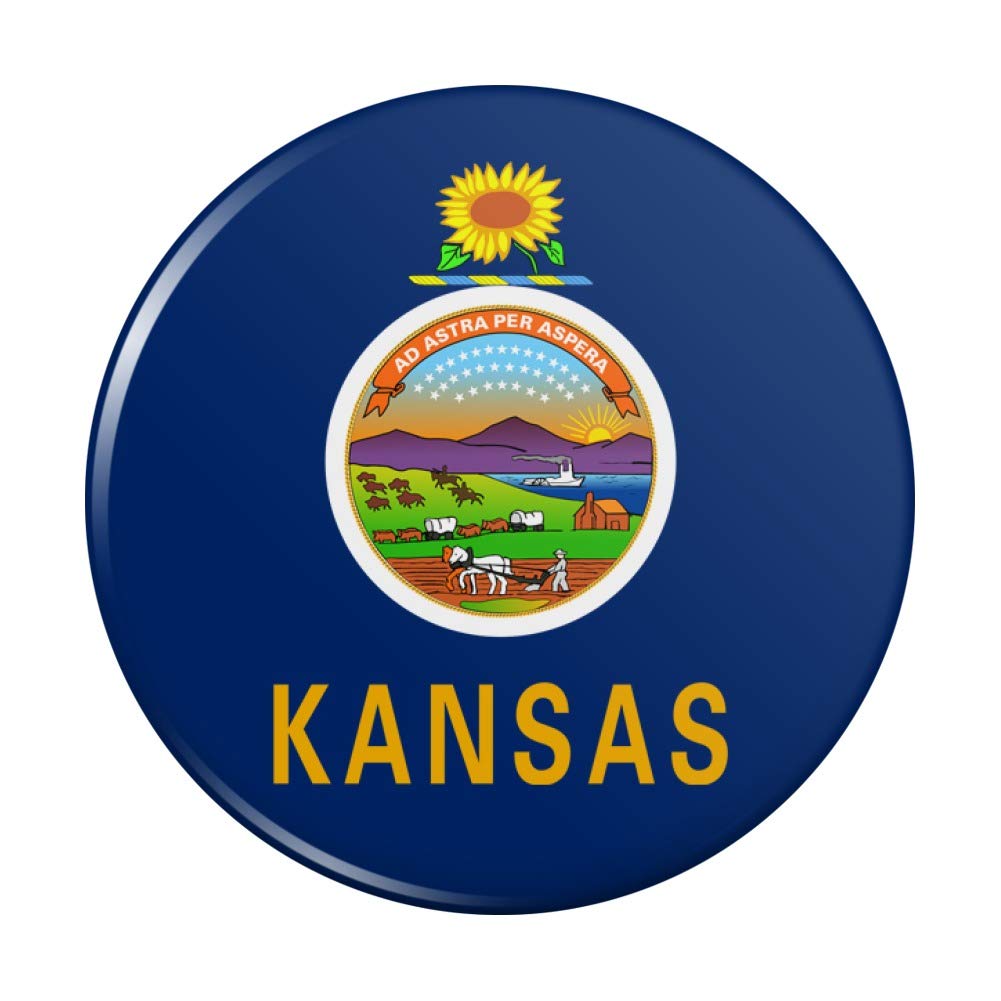 Kansas State Flag Refrigerator Magnet - Strong Kitchen & Locker Decorative Magnet for Home, Office, Dorm - Perfect for Fridge, Metal Surfaces & School Lockers