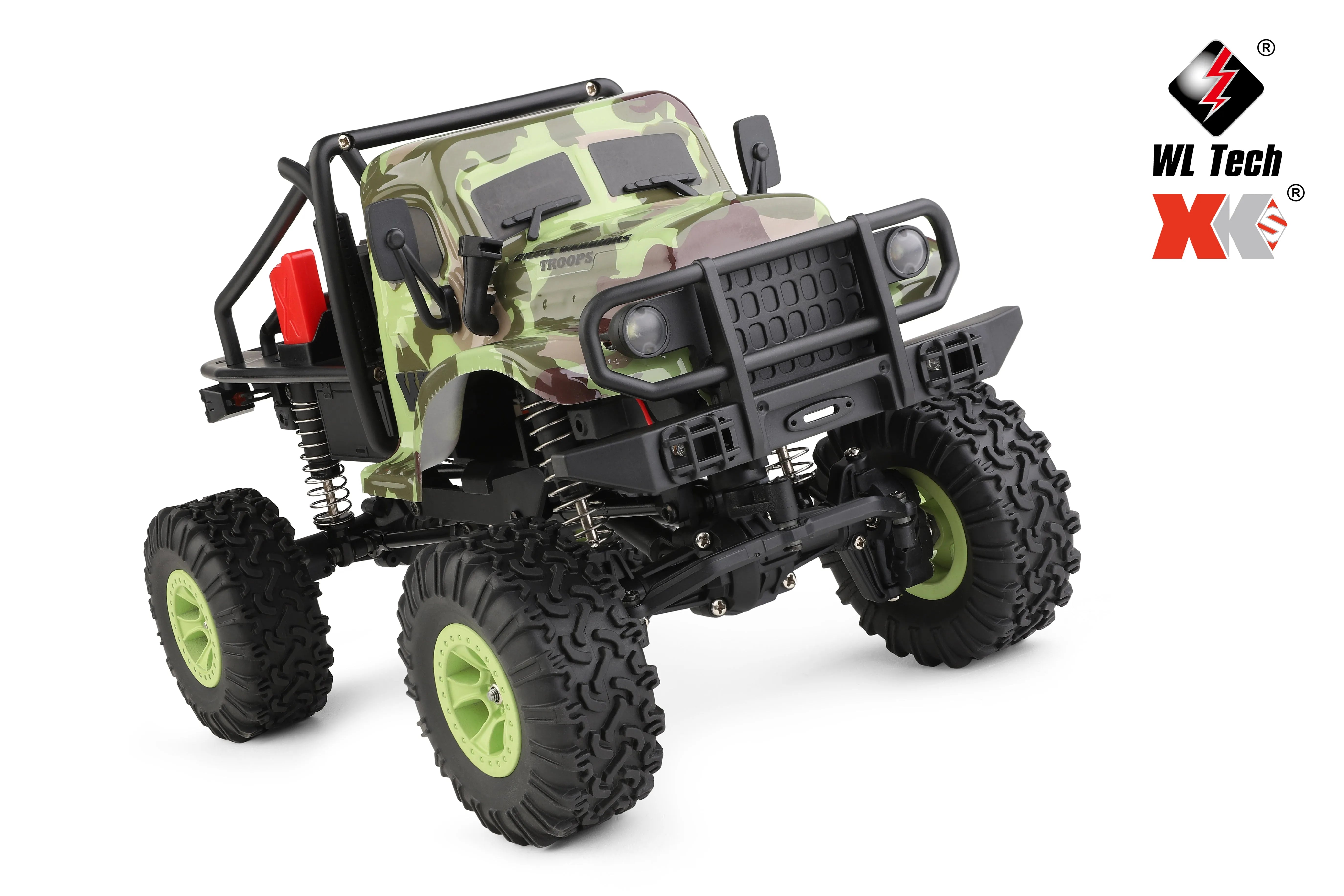 WLTOYS 184021 1/18 Scale 4WD RC Crawler Car with LED Lights, 2-Speed Transmission & Camo Shell - Off-Road Adventure Vehicle for Kids and Adults, Perfect for Rock Crawling, Trail Driving and Backyard Racing