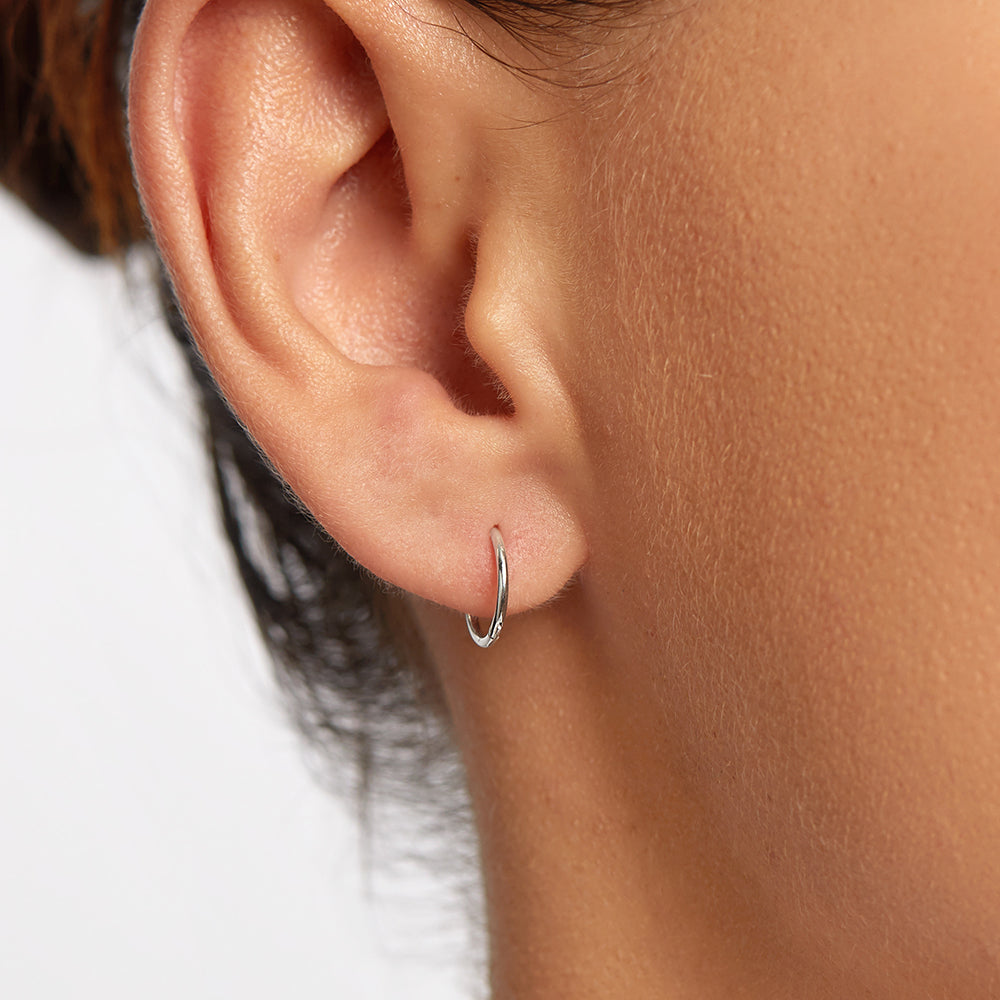 Polished Silver Sleeper Earrings for Women – Hypoallergenic & Comfortable for Everyday Wear, Sleep, and Work