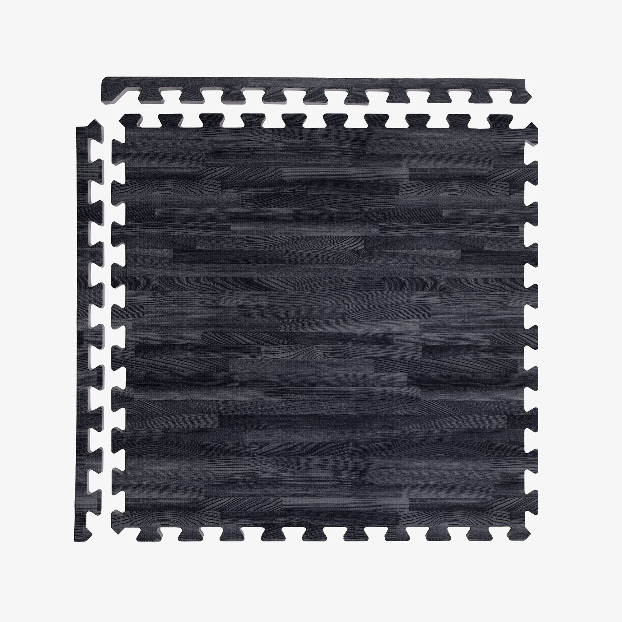 Premium Soft Wood Print Foam Flooring Tiles - Interlocking Foam Mats for Home Gym, Yoga, Kids Playroom & Exercise Areas - 3/8