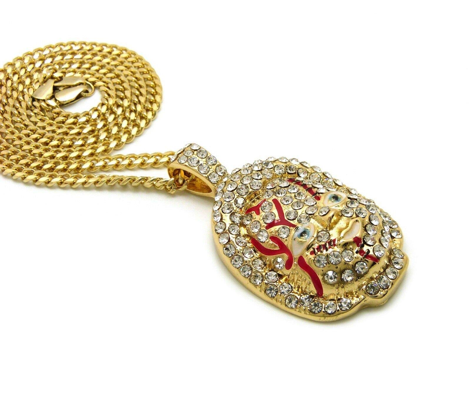 Hip Hop Gold Plated Chucky Doll Head Pendant with 3mm 20