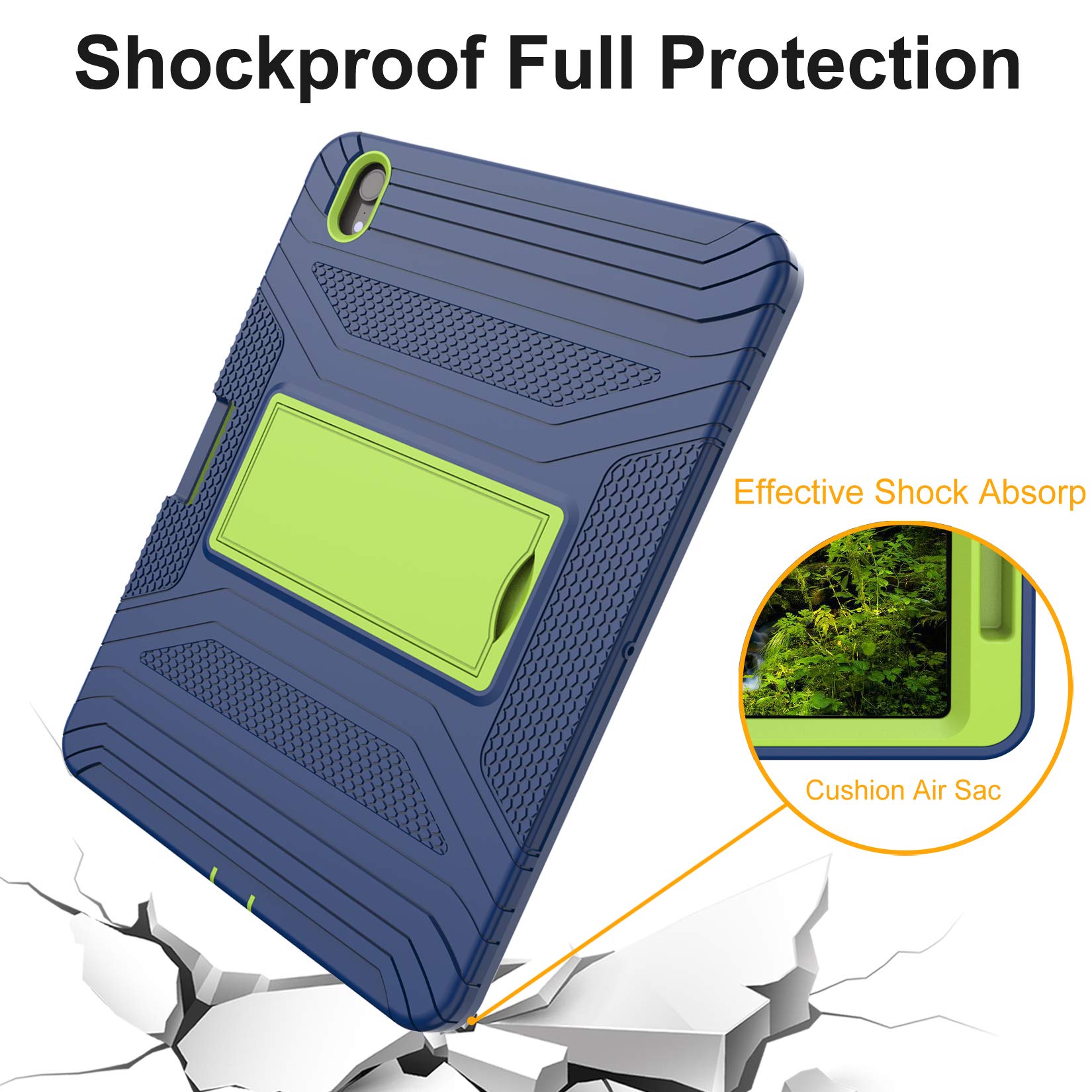 Shockproof iPad Air 4 Case 2020 & iPad 10.9 Case with Pencil Holder - 3-Layer Protective Cover for 4th Gen iPad Air (Supports 2nd Gen Apple Pencil Charging) | Perfect for Work, School & Travel Protection