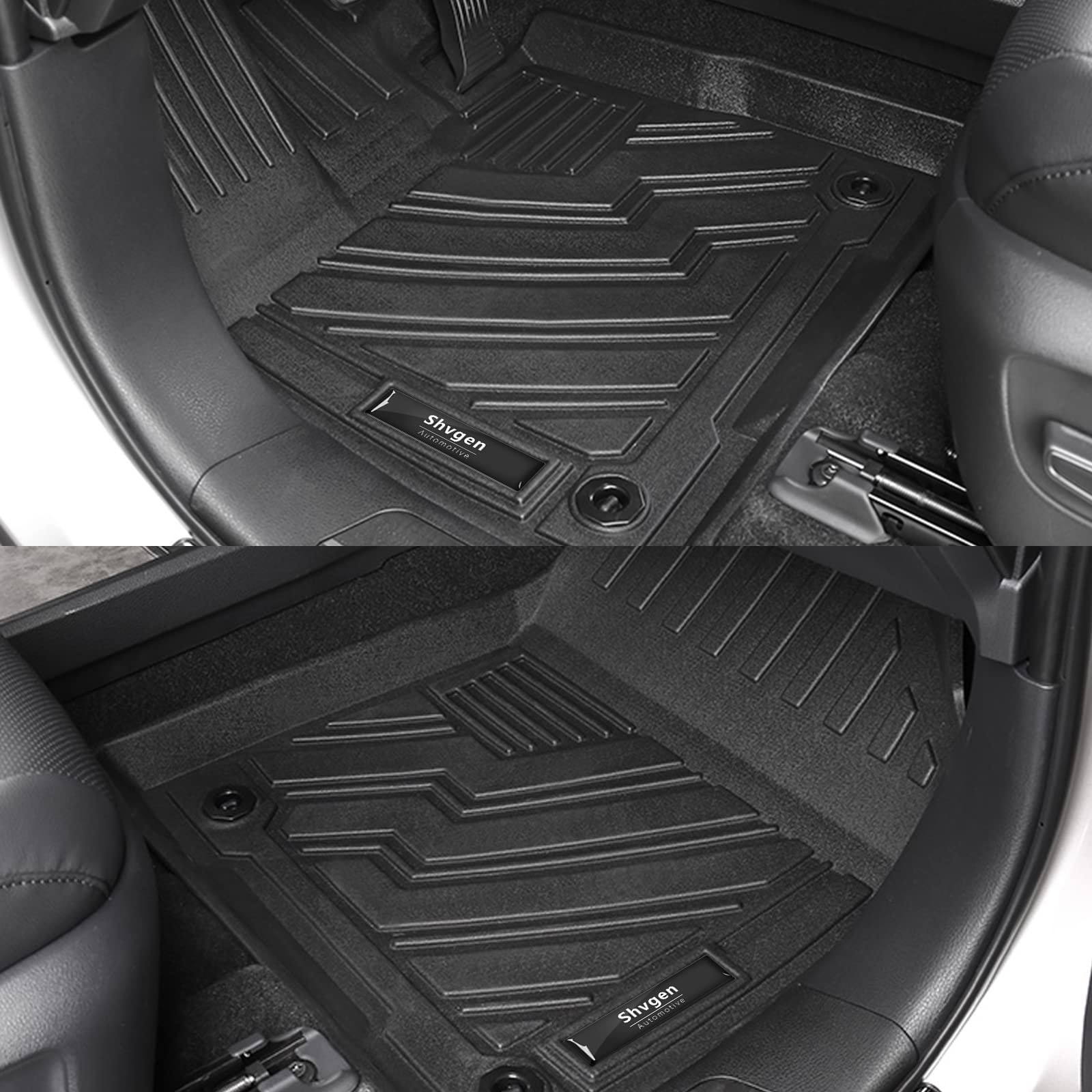 All-Weather Car Floor Mats & Cargo Liner for Toyota Sienna 2021-2025 (7-Seater with Spare Tire) - 3rd Row & Trunk Protection - Durable Black Rubber Mats - Perfect for Family Road Trips, Daily Commutes & Outdoor Adventures