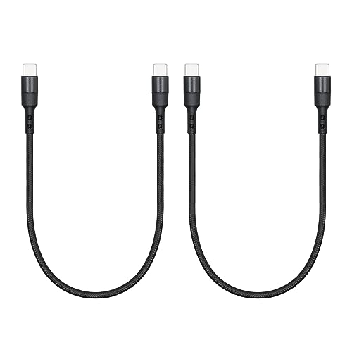 Maixbomr 2-Pack Short USB C to USB C Cable (0.3M/1FT) - 60W PD Fast Charging & Data Sync, Nylon Braided Type C Cable for Power Banks, Android Phones, Tablets - Perfect for Travel, Office & Car Charging