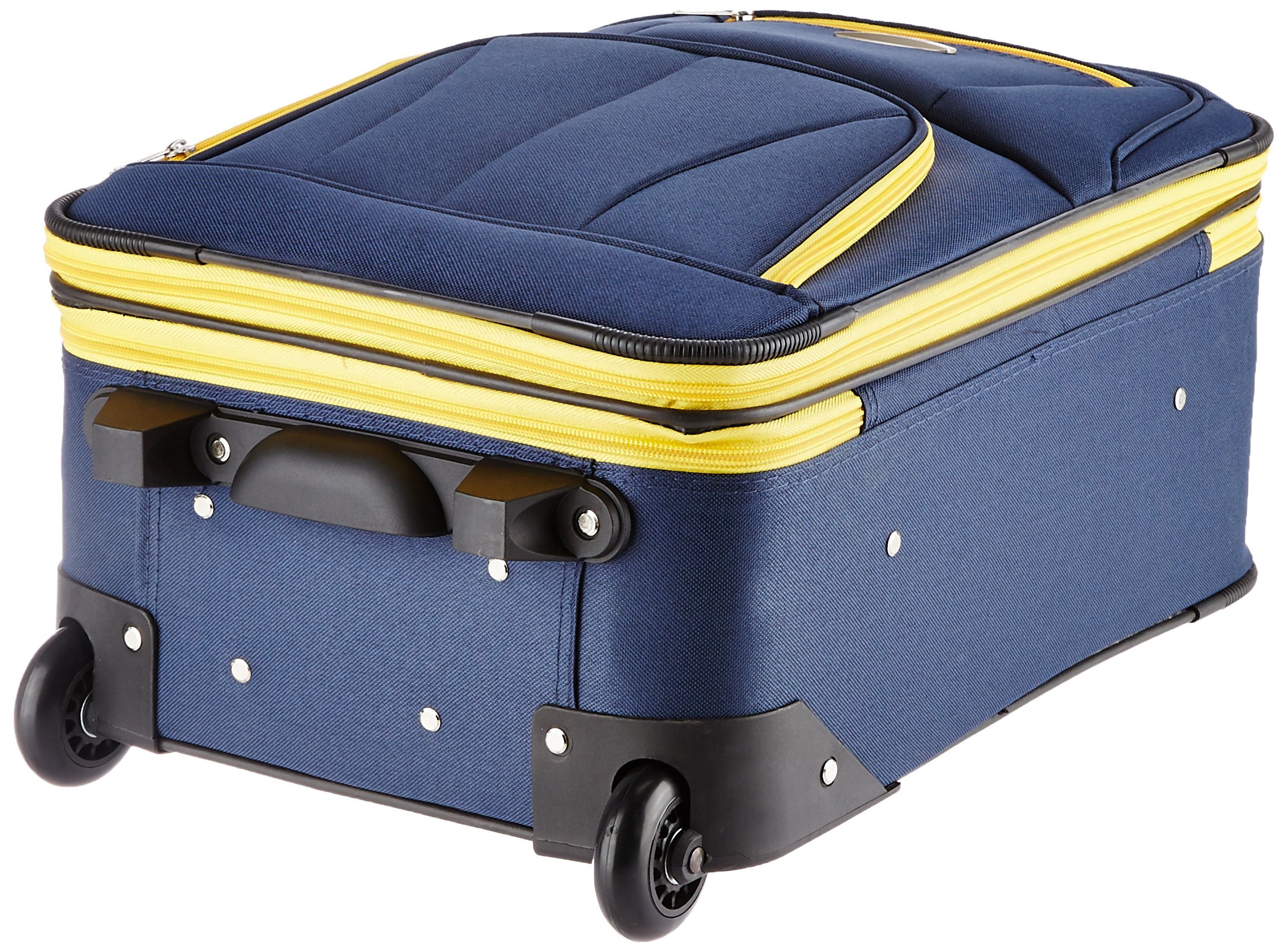 Rockland Fashion Softside Upright Luggage Set 2-Piece (14/19 Inch) Navy Blue - Lightweight Spinner Suitcase for Travel, Business Trips & Vacations