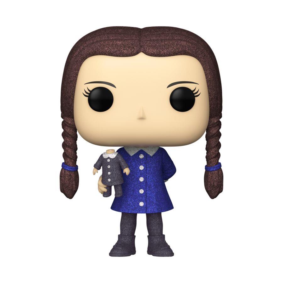 Wednesday Addams Diamond Glitter Pop! Vinyl Figure - The Addams Family TV Show Collectible - Perfect for Halloween Decor, Gift Giving & Pop Culture Displays