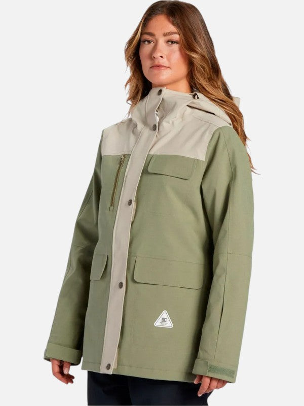 DC Women's Liberate Green Snow Jacket - Waterproof Winter Coat for Skiing, Snowboarding & Outdoor Adventures