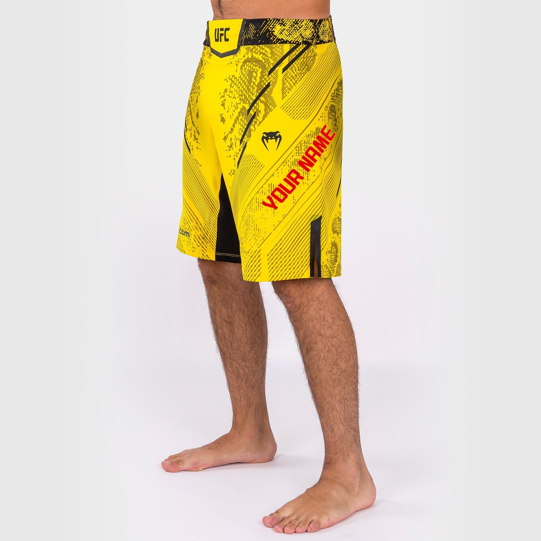 Venum UFC Adrenaline Authentic Fight Shorts for Men - Personalized MMA Training & Competition Shorts with Long Fit in Yellow - Perfect for UFC Training, MMA Gyms & Fight Nights