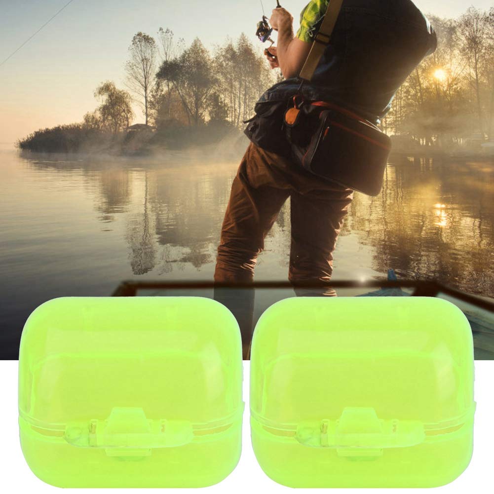 50pcs Plastic Fishing Hook Box - Yellow Squid Lure Case for Saltwater Fishing
