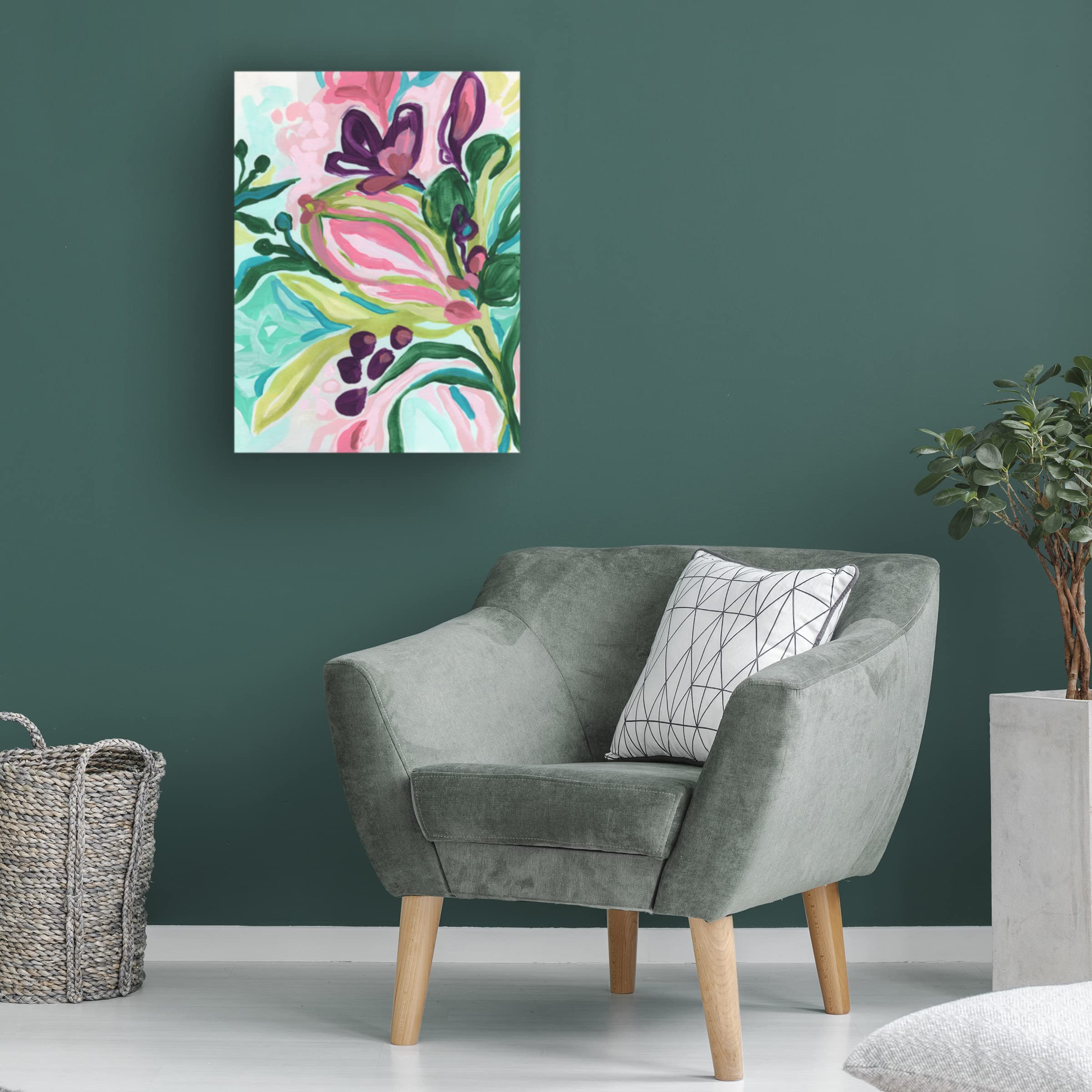 Trademark Fine Art 'Tropic Expression I' Canvas Wall Art by June Erica Vess - Tropical Beach Painting for Living Room, Bedroom & Office Decor