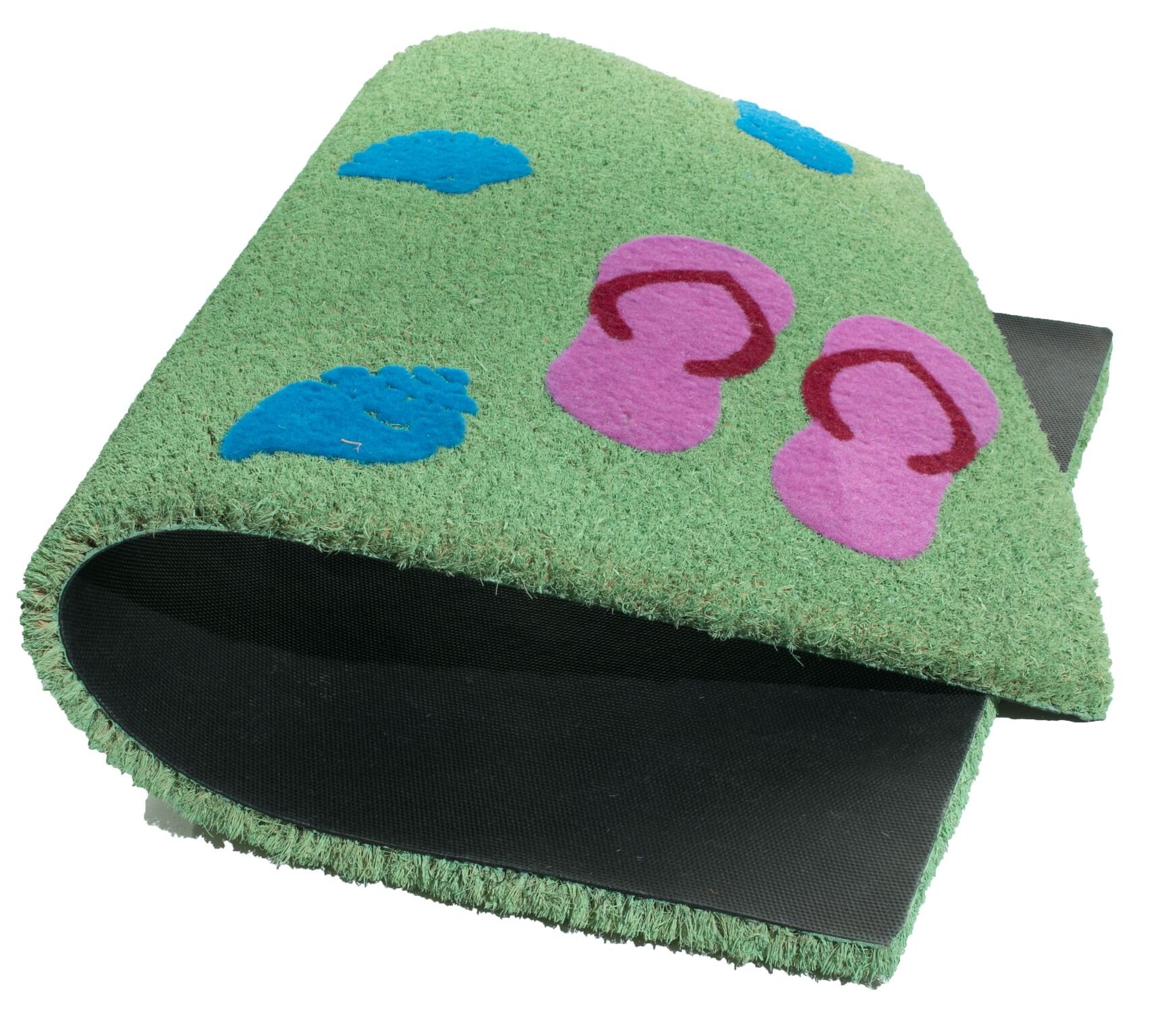 Premium Sandy Flip Flop Coir Doormat with Flocked Pattern - 30
