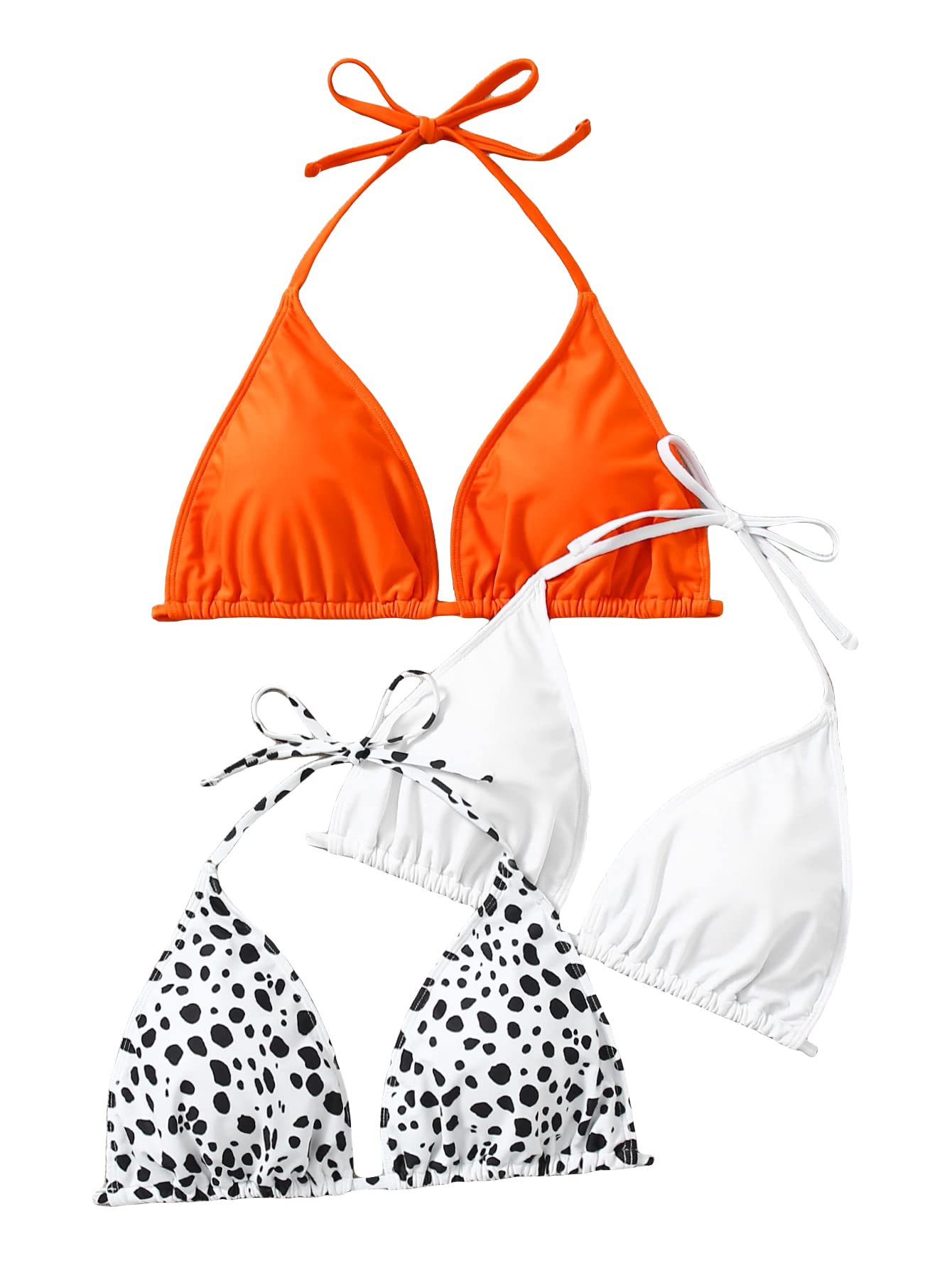 Floerns Women's Plus Size 3 Piece Halter Triangle Swimsuit Bikini Set - Sexy Swimwear for Beach, Pool & Summer Vacation
