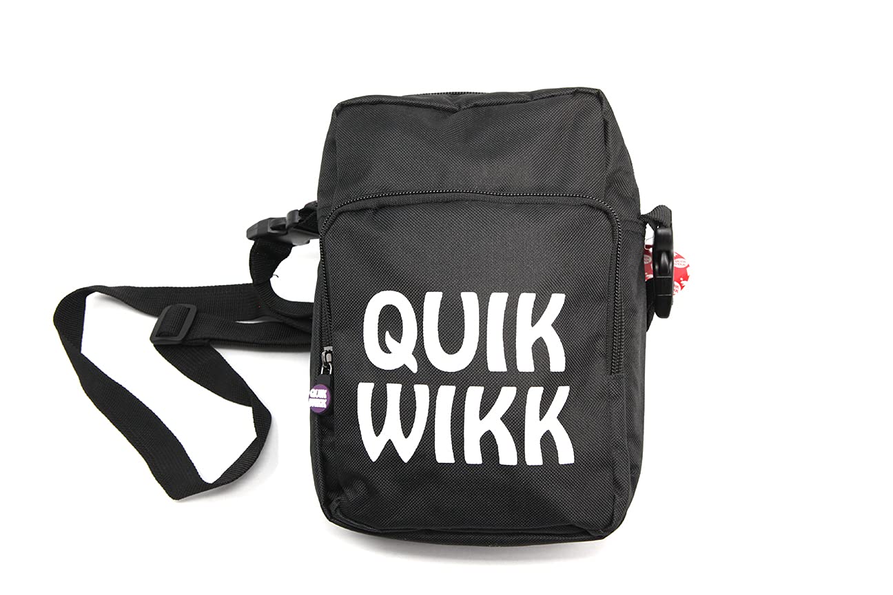 Quik Wikk Unisex Cross-Body Shoulder Sling Bag - Lightweight & Water-Resistant (Black) | Perfect for Travel, Gym, Hiking & Everyday Use