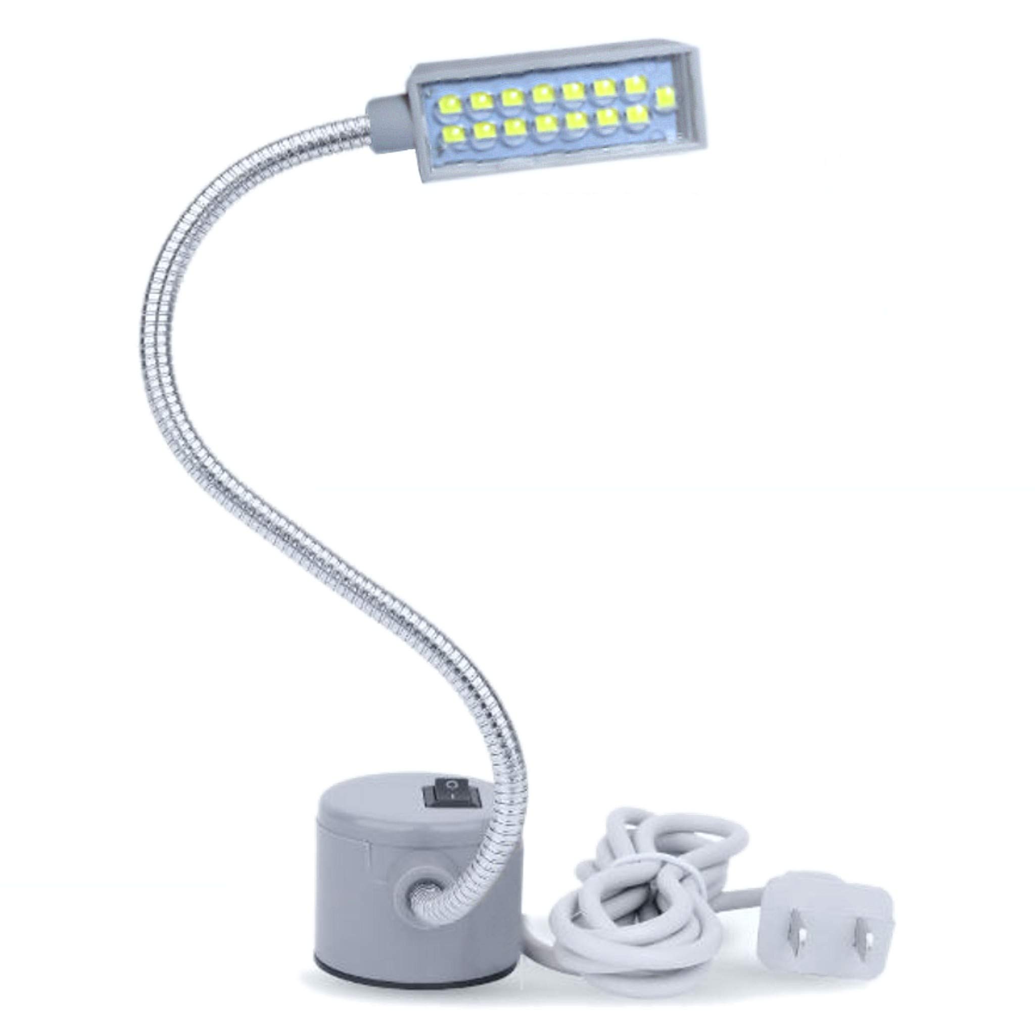 Energy-Saving 15-LED Flexible Gooseneck Work Light with Magnetic Base - White 9