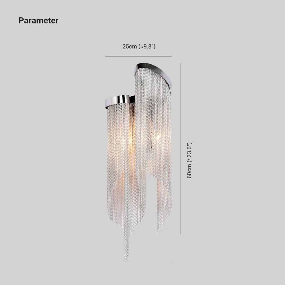 Modern Silver Chain Wall Lights - Elegant Home Decor for Living Room, Bedroom & Hallway Lighting