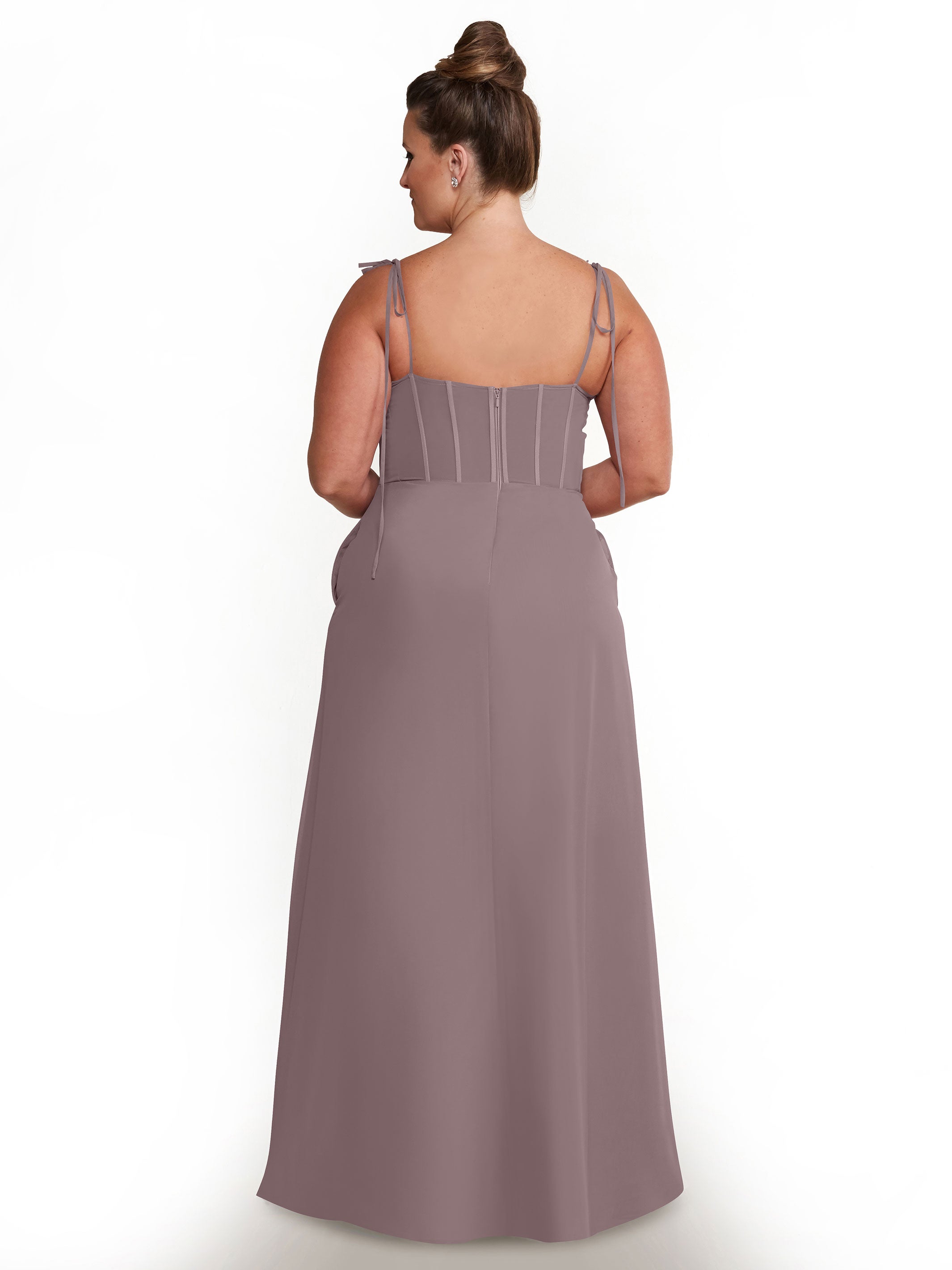 Elegant 80144 Chiffon A-Line Bridesmaid Dress with V-Neck & Spaghetti Straps - Perfect for Weddings, Formal Events & Special Occasions