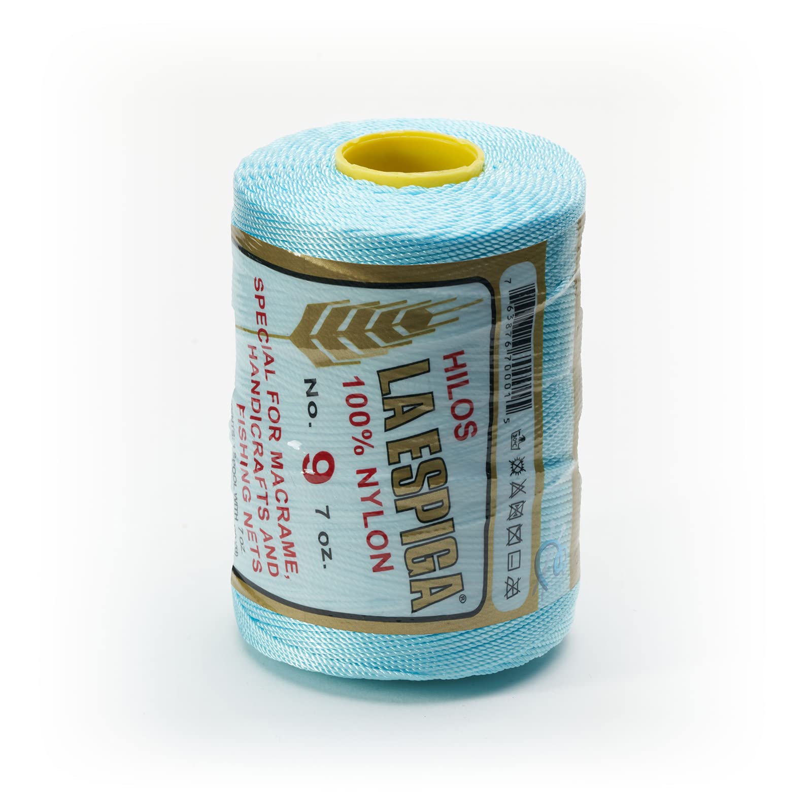 Espiga No. 9 100% Nylon Omega String Cord for Knitting & Crochet - 23 Aqua | Premium Yarn for DIY Crafts, Macrame, Jewelry Making & Home Decor Projects