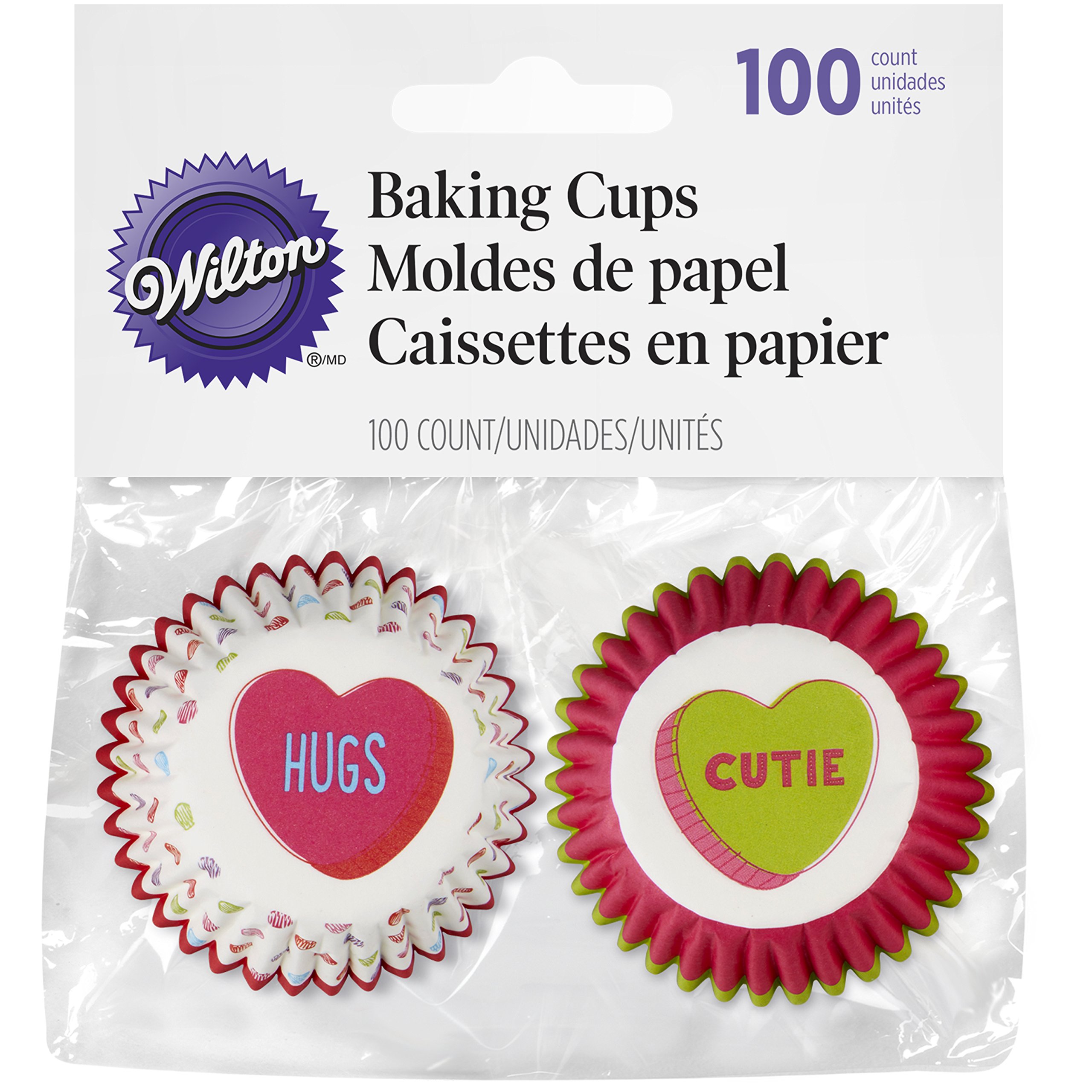 Wilton Mini Baking Cups with Inspirational Words - 100 Pack, Multi-Color for Cupcakes, Muffins & Party Desserts - Perfect for Birthdays, Weddings & Holiday Baking