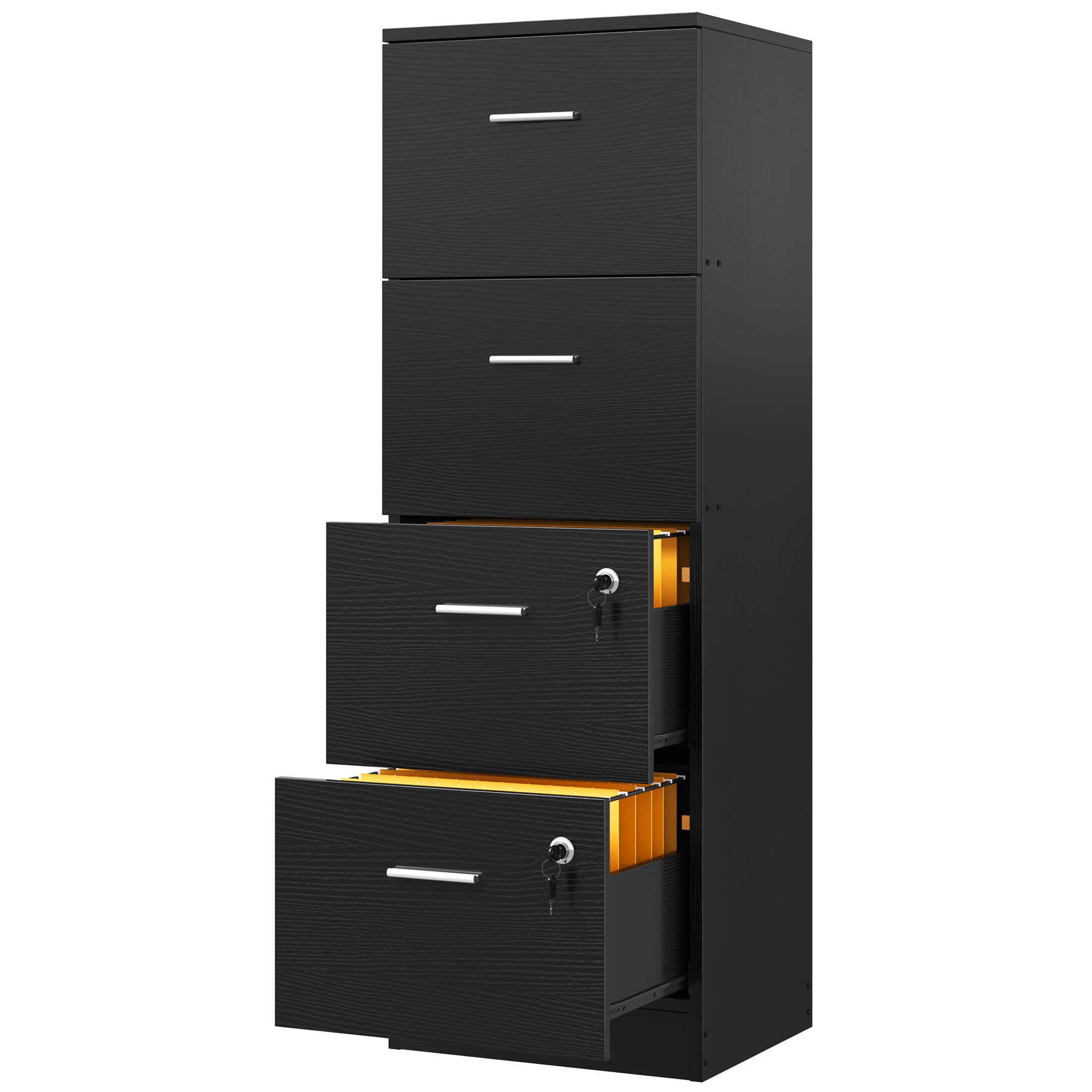 YITAHOME 4-Drawer Lockable Office File Cabinet - 131cm Vertical A4 Document Storage Cabinet for Home & Office - Easy Assembly for Secure File Organization & Office Supplies Storage