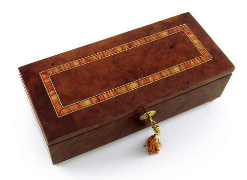 Handmade Classic Style Lavish 30-Note Music Jewelry Box with Lock & Key - Multiple Song Selection - Perfect for Gift Giving, Wedding Keepsakes & Jewelry Storage