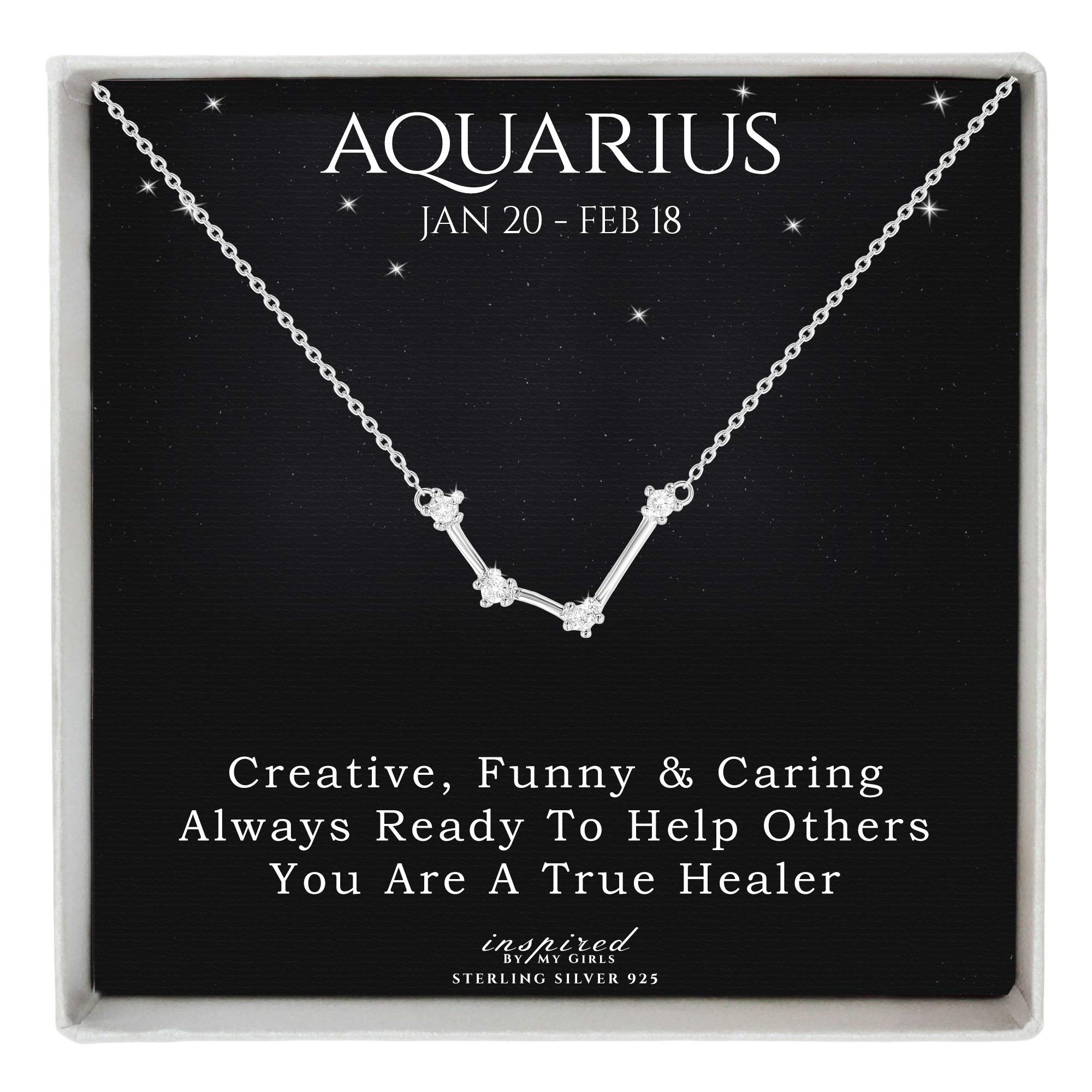 925 Sterling Silver Zodiac Constellation Necklace - Personalized Astrology Jewelry Gift for Women - Choose Your Star Sign (Aries, Taurus, Gemini etc.) - Perfect Birthday, Anniversary & Christmas Present in Elegant Gift Box