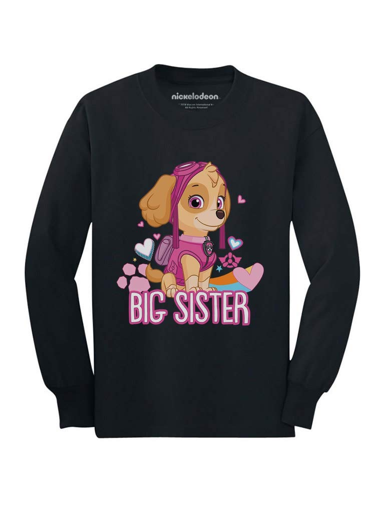 Paw Patrol Skye Big Sister Sibling Girls Toddler Kids Long Sleeve T-Shirt - Cute Cartoon Character Tee for Toddler Girls - Perfect for Sibling Matching Outfits, Birthday Gifts & Playdates