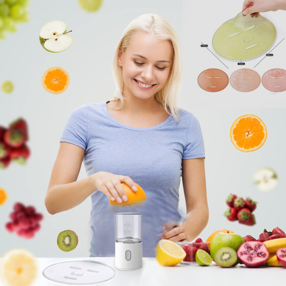 USB Rechargeable DIY Automatic Facial Mask Maker Machine - Multi-Function for Natural Fruit, Vegetable & Collagen Cream Masks | Home Spa & Beauty Care Device for Glowing Skin