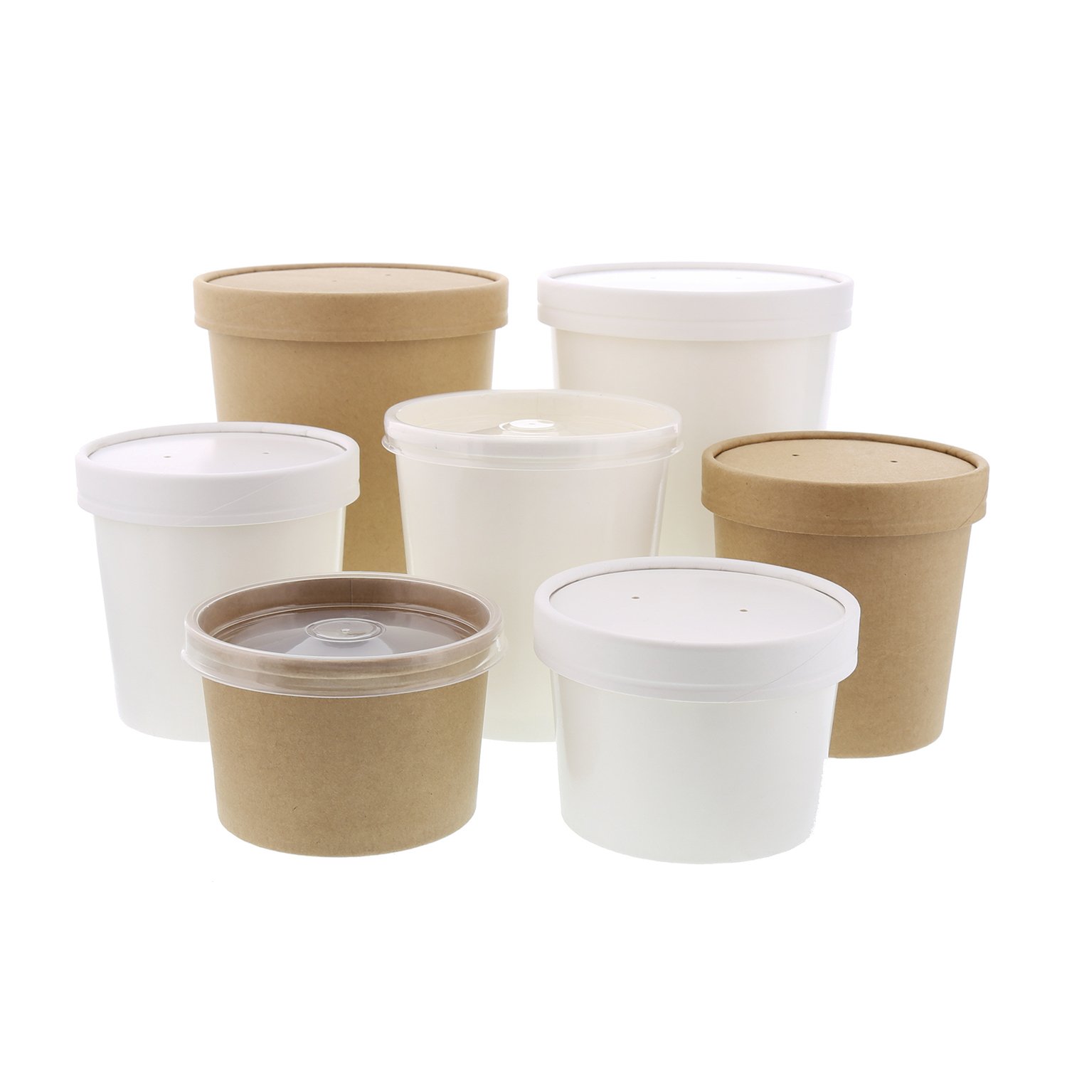 8 oz White Paper Food Containers with Lids - 250 Pack | Disposable Takeout Boxes for Restaurants, Catering & Meal Prep
