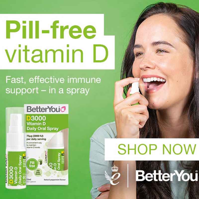Better You D3000 Vitamin D Oral Spray - Boost Immunity & Bone Health - Perfect for Home, Office & Travel Use