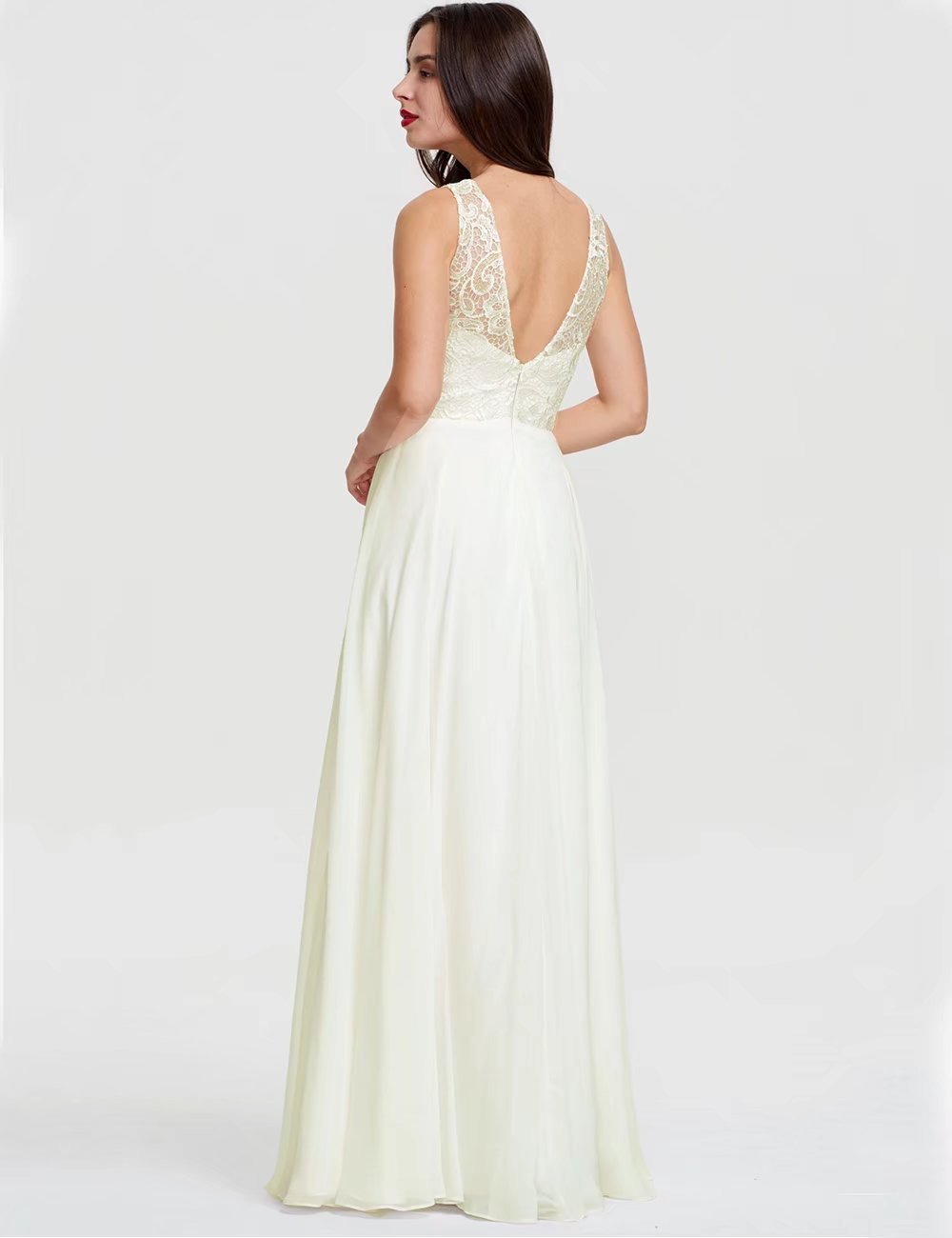 Elegant Women's Lace Chiffon A-Line Prom Dress for Cocktail Party, Bridesmaid & Formal Occasions | Perfect for Weddings, Evening Gala & Special Events