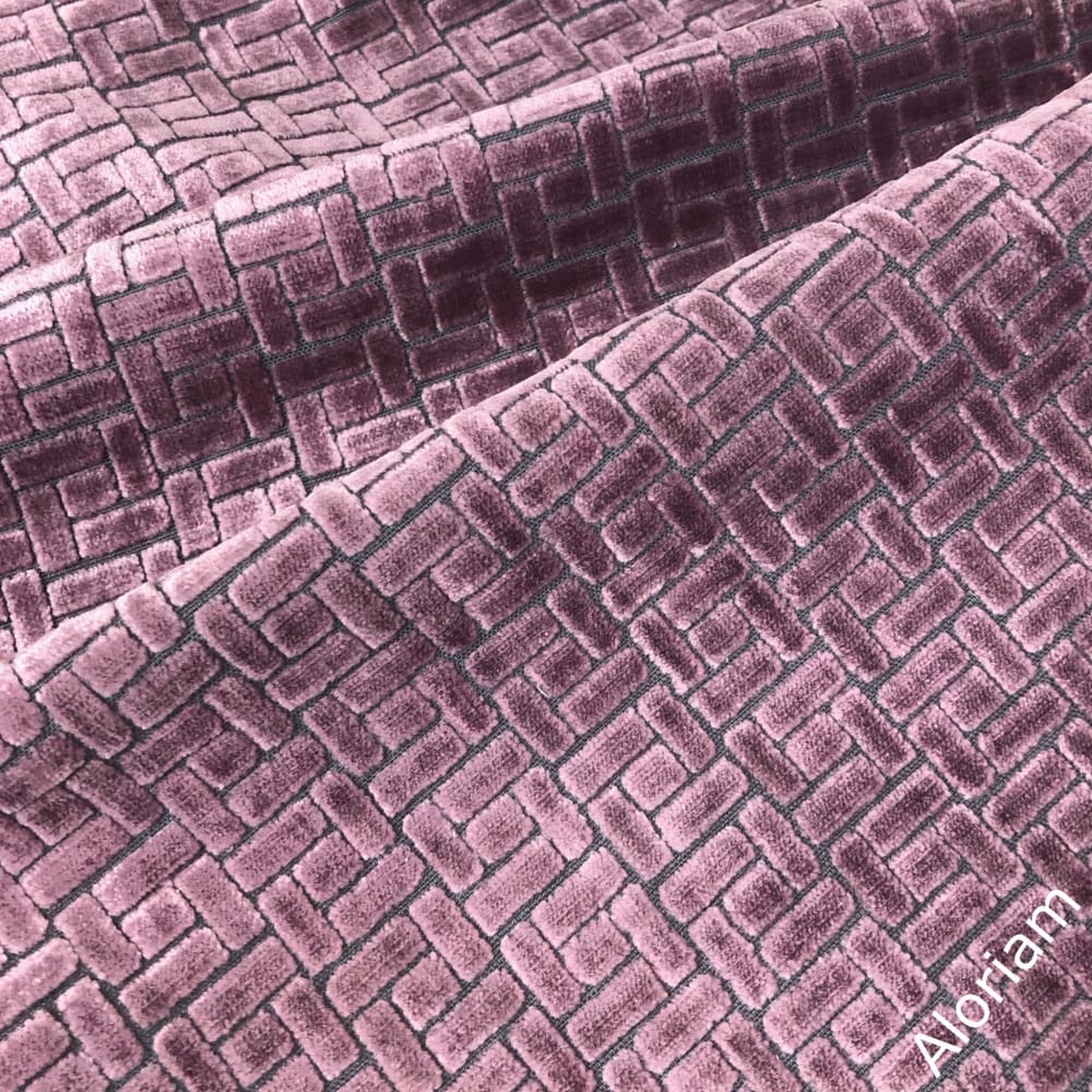 Bari Mauve Purple Velvet Geometric Lattice Pillow Cover - Soft Decorative Throw Pillow Case for Sofa, Bed, Couch - Home Decor Accent for Living Room, Bedroom, Office