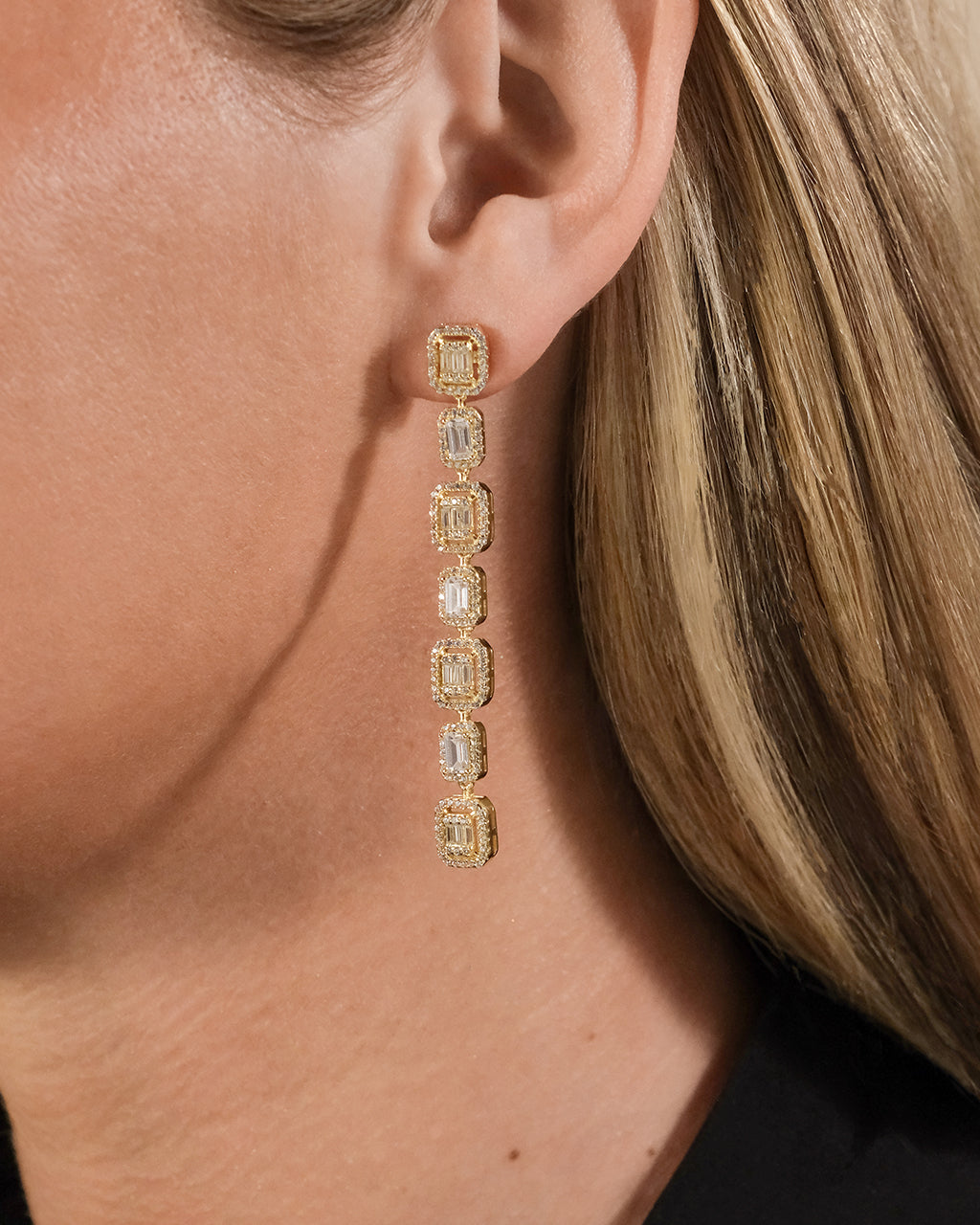 Nancy CZ Drop Stud Earrings for Women - Sparkling Cubic Zirconia Dangle Earrings - Elegant Jewelry Gift for Wedding, Party & Everyday Wear
