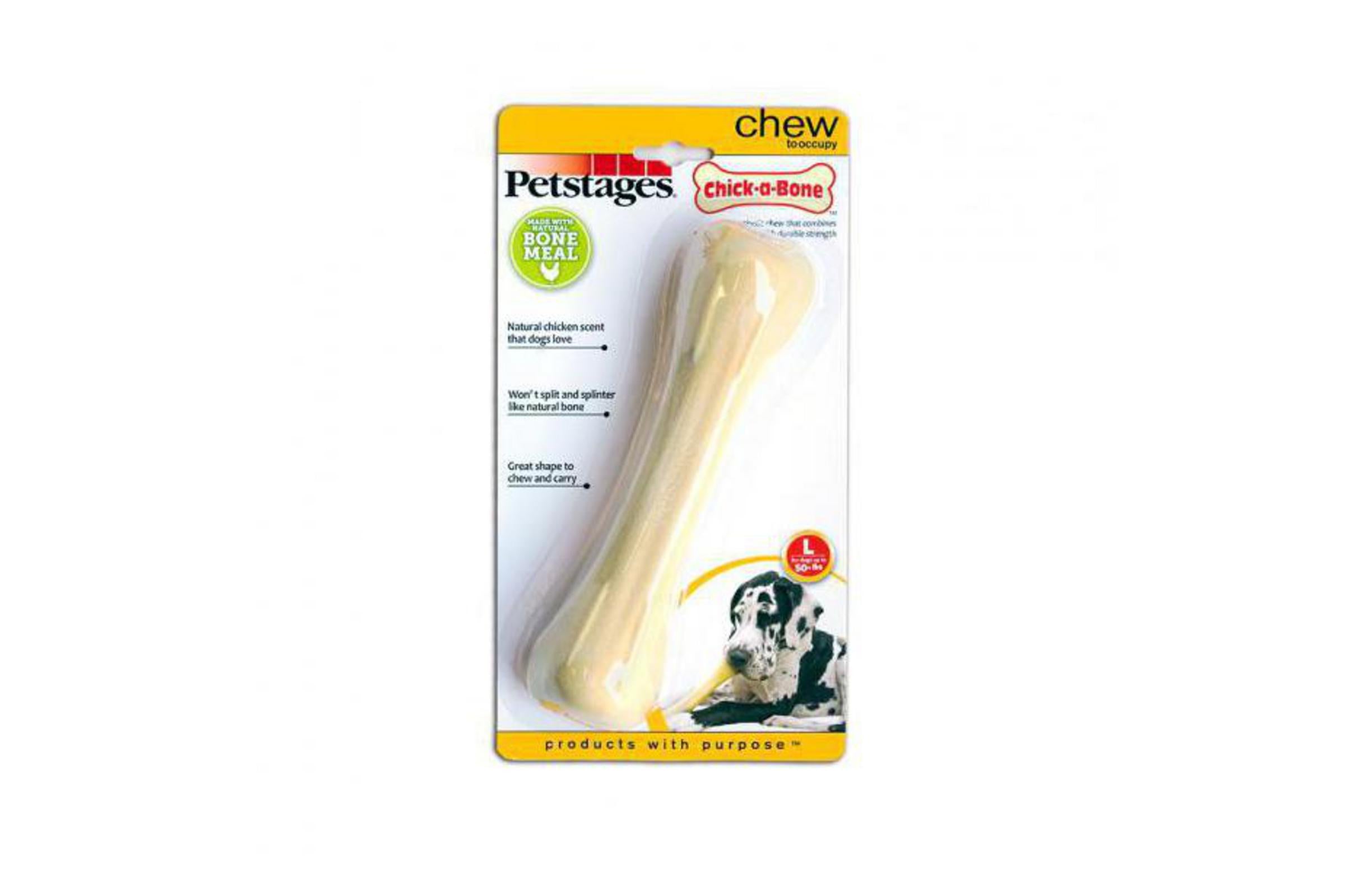 Petstages Chick A Bone Dog Chew Toy - Durable & Interactive Puppy Teething Bone for Small & Medium Dogs - Perfect for Playtime, Training & Dental Health