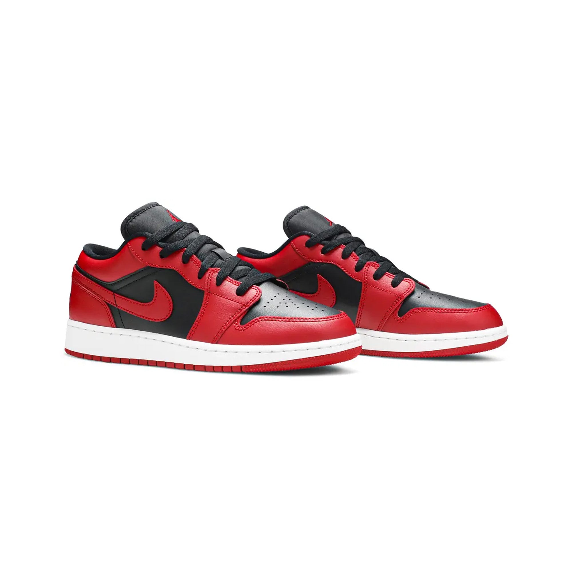 Air Jordan 1 Low 'Reverse Bred' GS Sneakers - Red & Black Basketball Shoes for Kids - Perfect for School, Sports & Casual Wear
