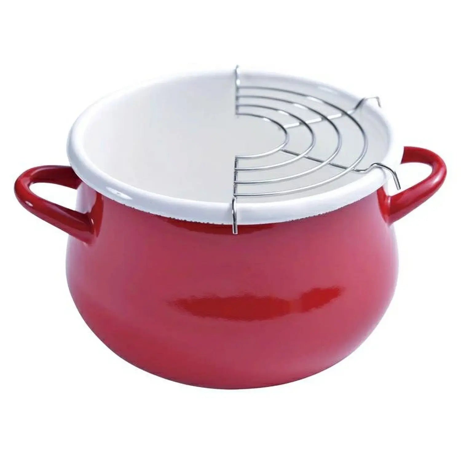 Premium Enamel Tempura Pot - Durable & Non-Stick Japanese Deep Fryer for Home Cooking, Perfect for Tempura, Chicken Wings & Donuts | Ideal for Family Dinners & Party Snacks