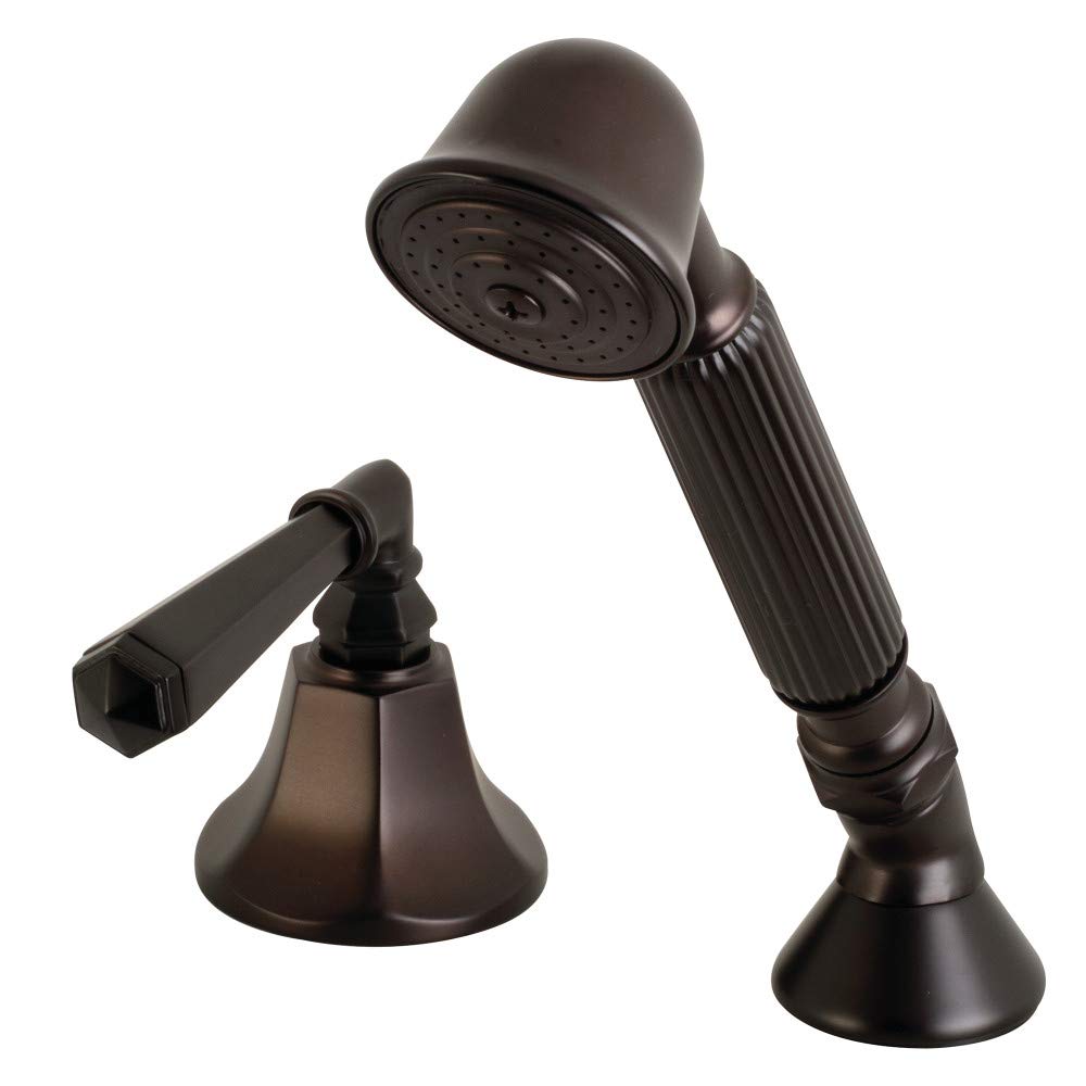 Kingston Brass KSK4305HLTR Oil Rubbed Bronze Deck Mount Hand Shower with Diverter for Roman Tub Faucet, 8 x 5.63 x 2.38 Inches - Perfect for Bathroom Spa Experience and Luxury Home Upgrade