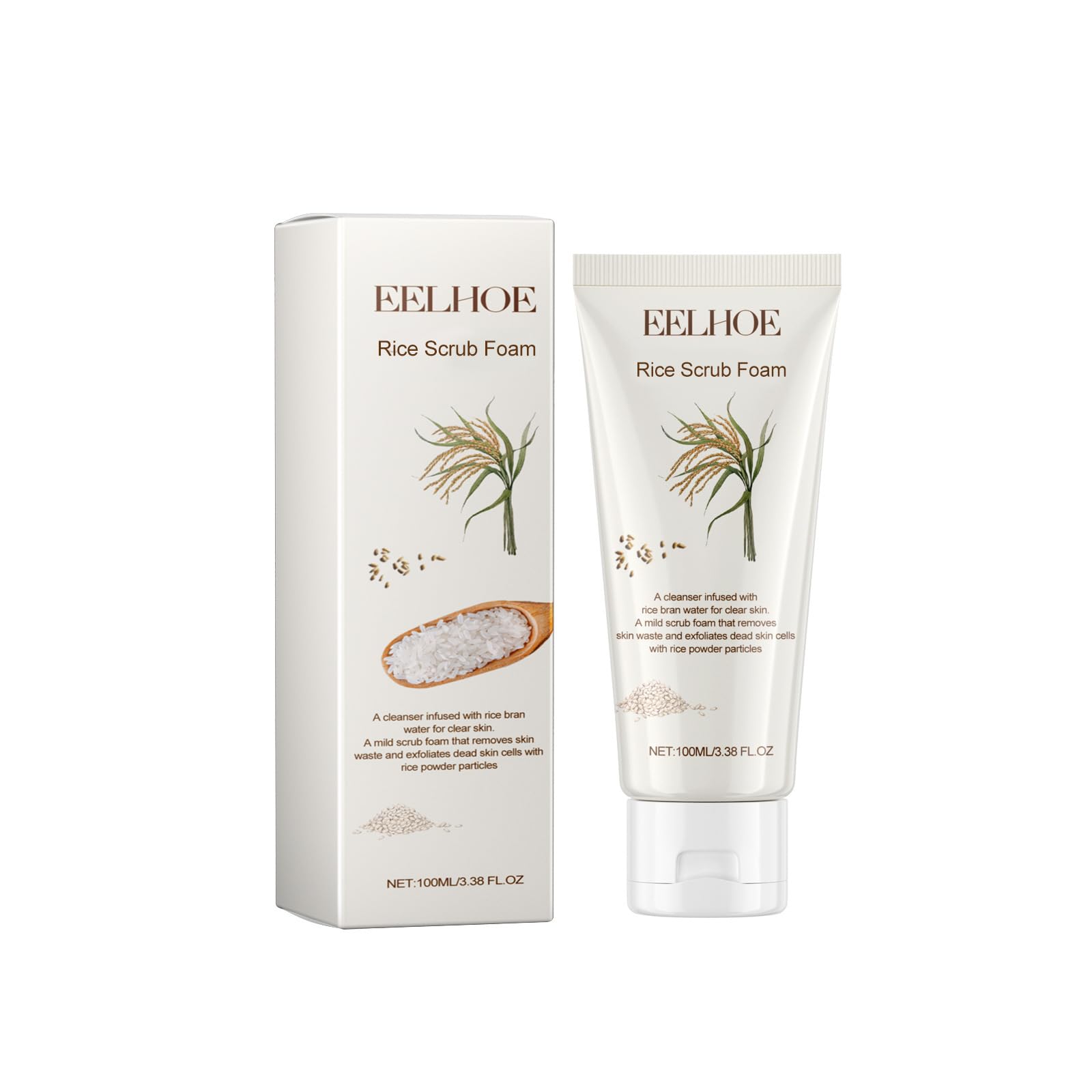 Gentle Rice Facial Cleanser & Rice Water Face Wash for Sensitive & Dry Skin - Hydrating & Moisturizing Daily Face Cleanser for Women & Men | Perfect for Morning & Night Skincare Routine
