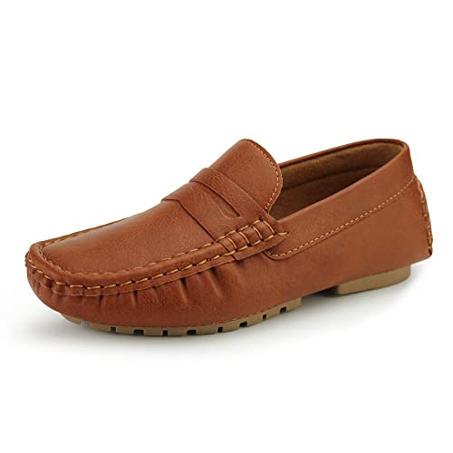 Hawkwell Kids Penny Loafers - Slip-On Casual Moccasin Dress Shoes for Toddler, Little & Big Kids | Comfortable School & Party Shoes for Boys & Girls