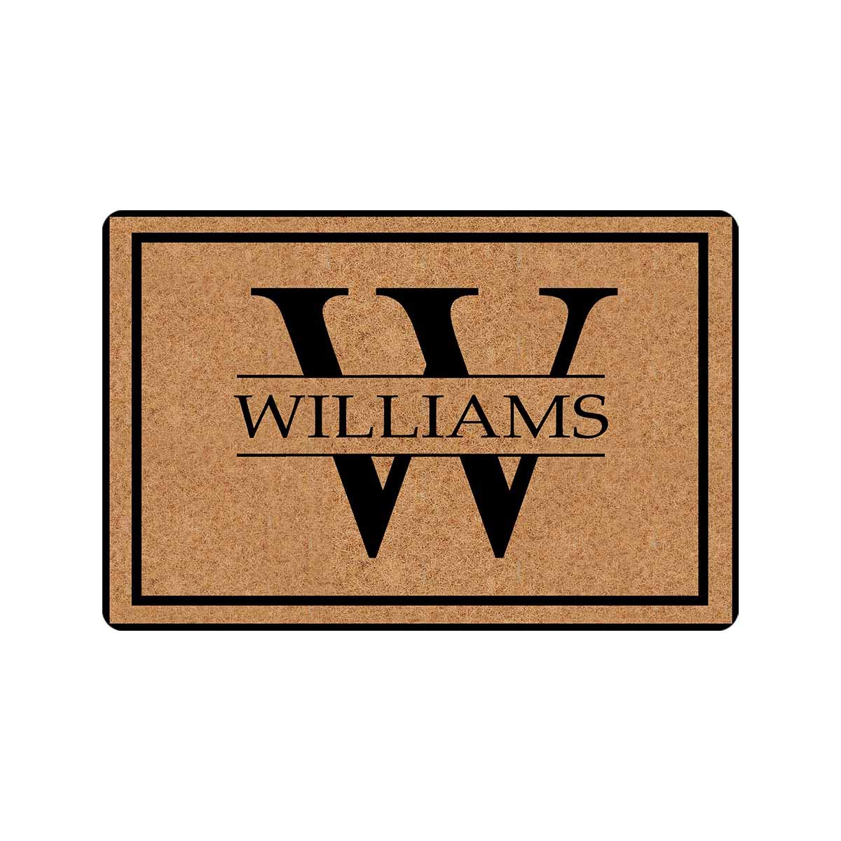 Personalized Custom Camper Doormat 24x16 Inches - Monogram Family Name Entrance Rug for Indoor & Outdoor Use - Perfect for Camping, RV, Cabin & Home Decor