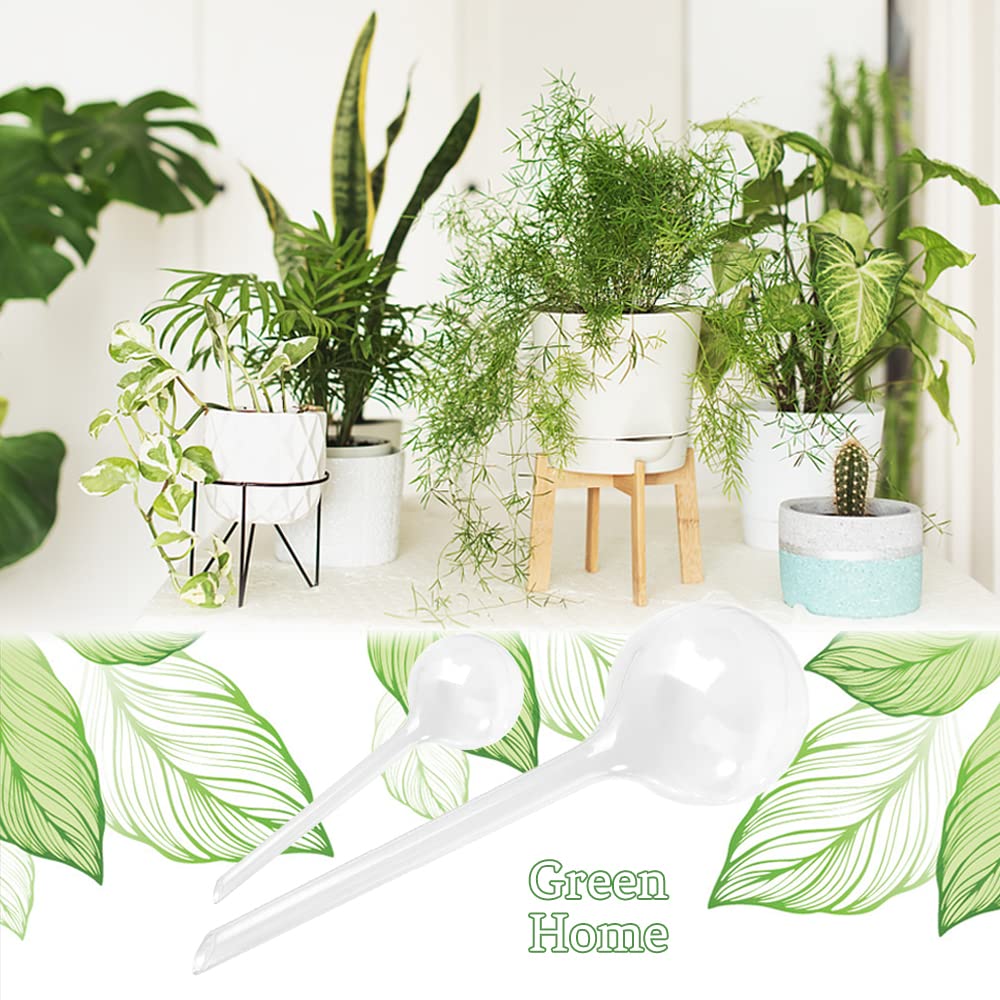 14 Pcs Clear Plastic Self-Watering Globes - Automatic Plant Watering Bulbs for Indoor & Outdoor Flowers, Herbs & Potted Plants | Perfect for Vacation Care, Garden Irrigation & Home Decor