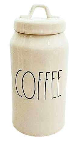 Rae Dunn Artisan Collection by Magenta - Tall Ceramic Coffee Canister with Airtight Lid - Perfect for Kitchen Storage, Coffee Lovers Gift & Farmhouse Decor