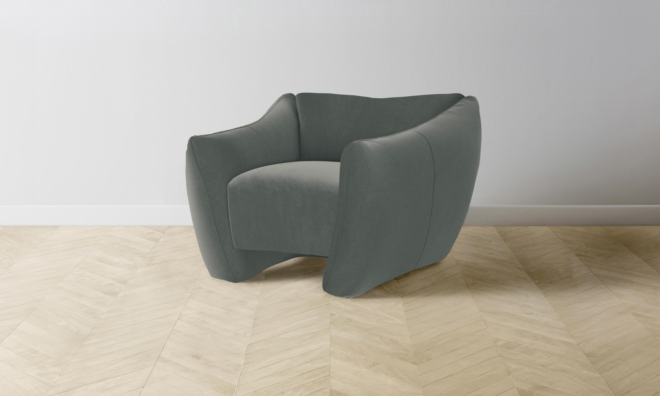 Premium Mohair Fog The Bond Chair - Stylish & Comfortable Lounge Chair for Living Room, Office, or Reading Nook