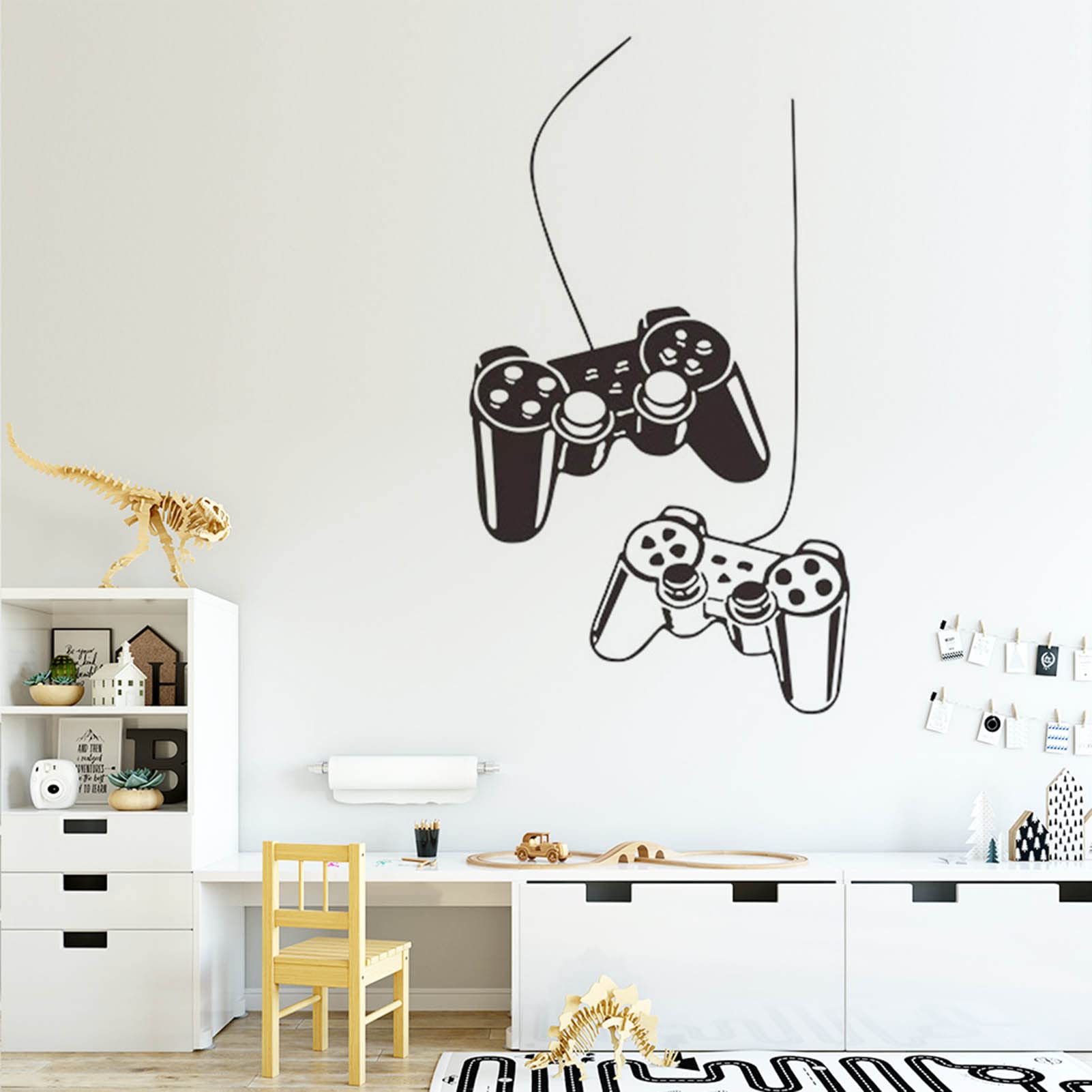 Game Controller Wall Decal - Vinyl Sticker for Boys Bedroom & Playroom Decor - Gaming Room Wall Art Mural - Perfect for Gamer Themed Rooms & Home Decoration
