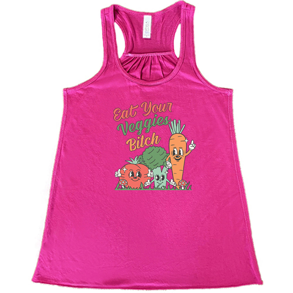 Eat Your Veggies Funny Sarcastic T-Shirt for Women - Trendy Vegan Humor Tee - Perfect for Gym, Workout & Casual Wear