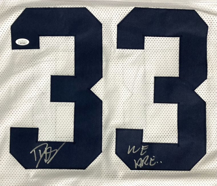 Dani Dennis Sutton Penn State Signed White Football Jersey with JSA Certification - Perfect for Collectors, Fans, and Sports Memorabilia Displays