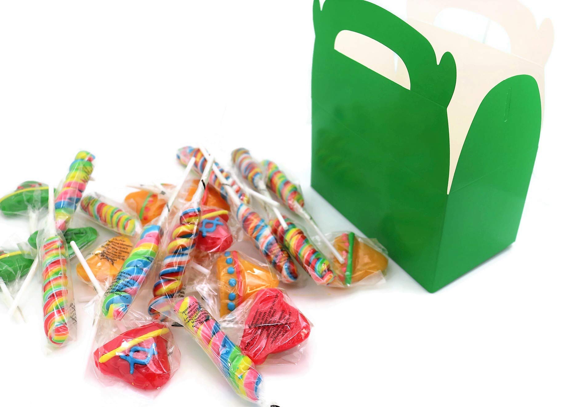 Zugar Land Green Treat Favor Boxes (12 Pack) - Eco-Friendly Paper Gift Boxes for Candy, Lollipops & Party Favors - Perfect for Birthday Parties, Baby Showers & Wedding Celebrations